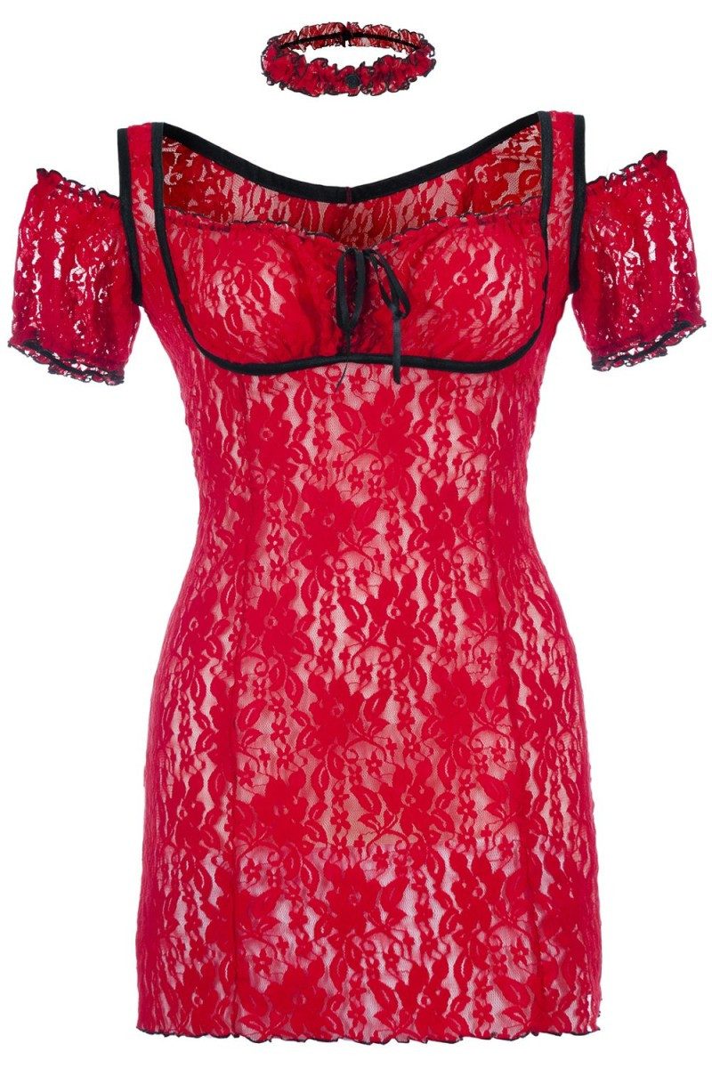 Minikleid Andalea - rotes Chemise SB/1008 Sexy Base Kollektion by Andalea -