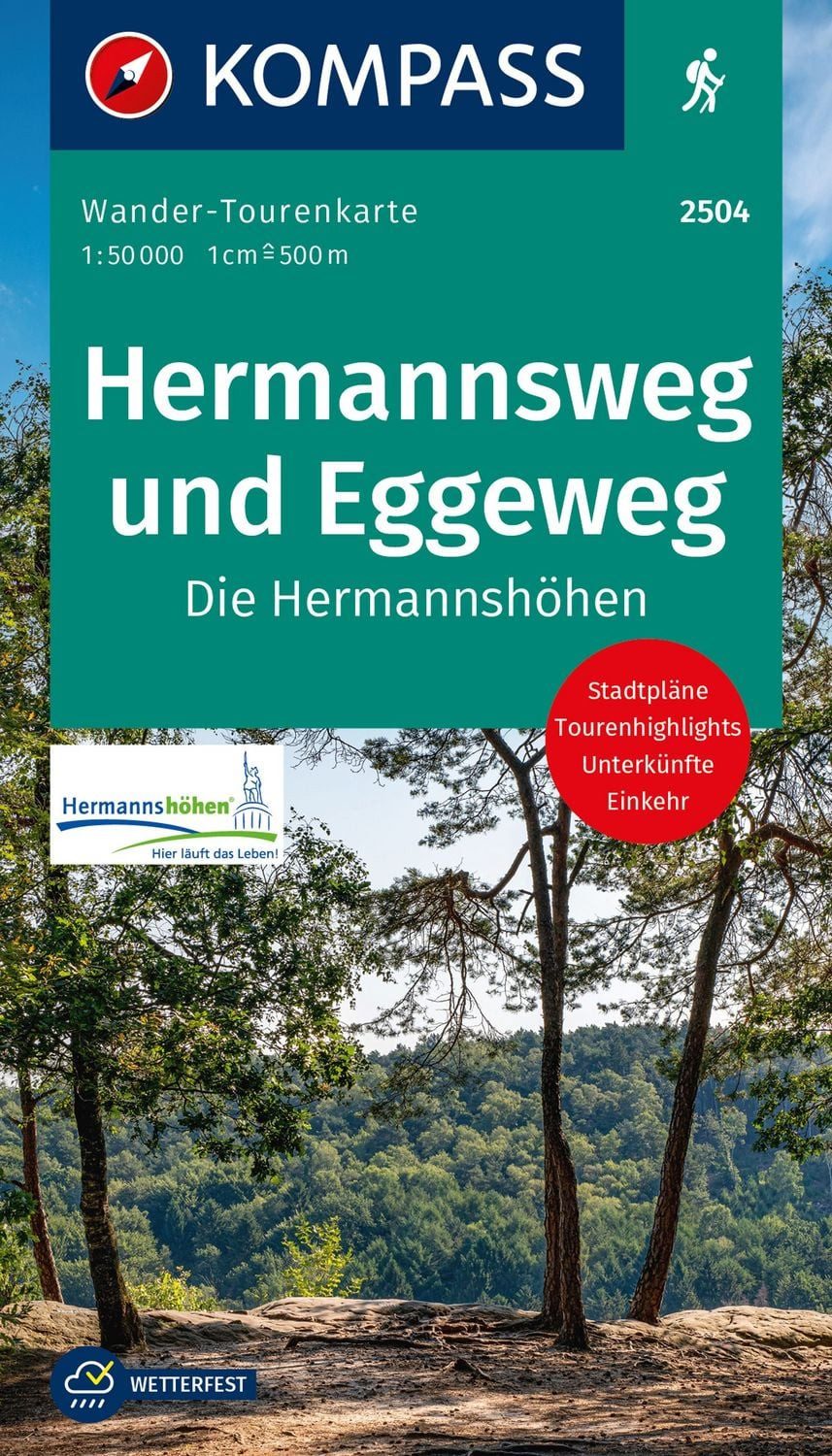 Reiseführer KOMPASS Wander-Tourenkarte Hermannsweg und Eggeweg, Die Hermannshöhen diverse