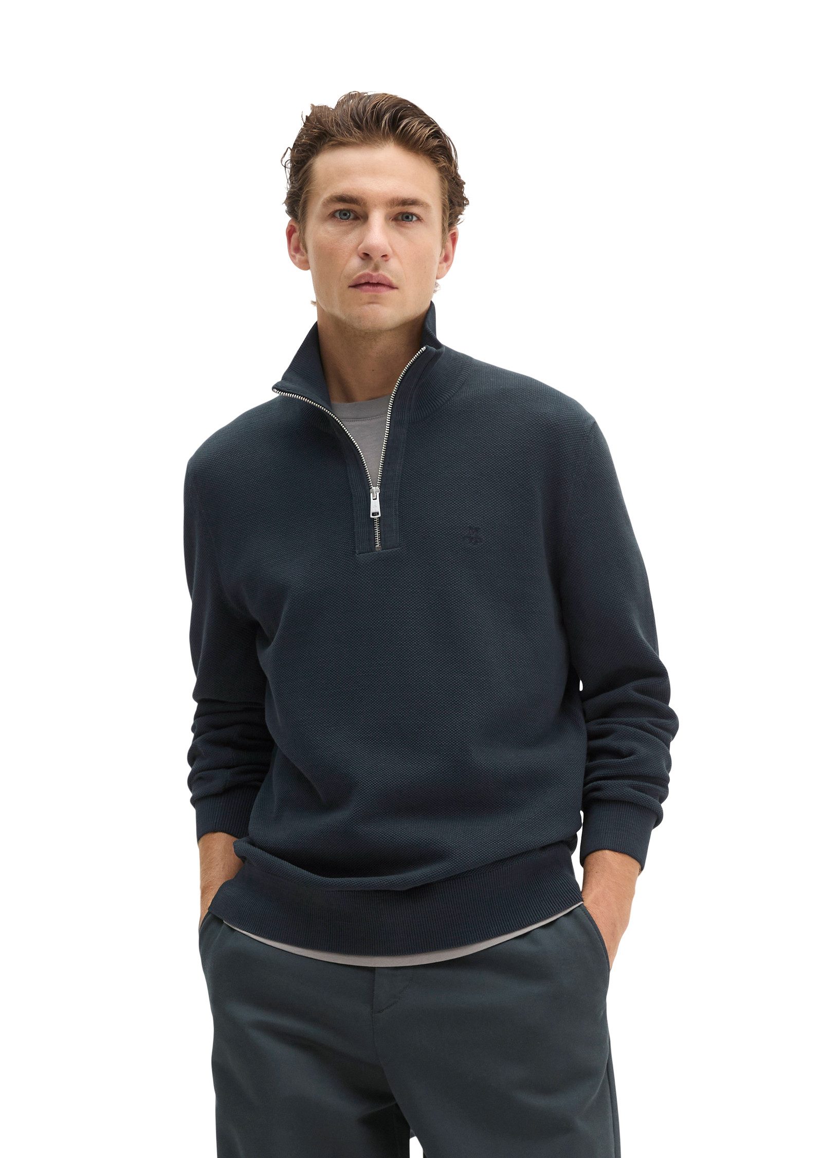 Marc O'Polo Troyer mit Logostickerei, Regular Fit