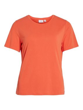 Vila T-Shirt Basic T-Shirt Kurzarm Rundhals Top Oberteil VIMODALA 4870 in Orange