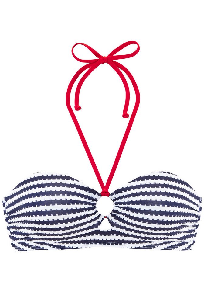 s.Oliver Bandeau-Bikini-Top Elain, mit kontrastfarbigem Zierring