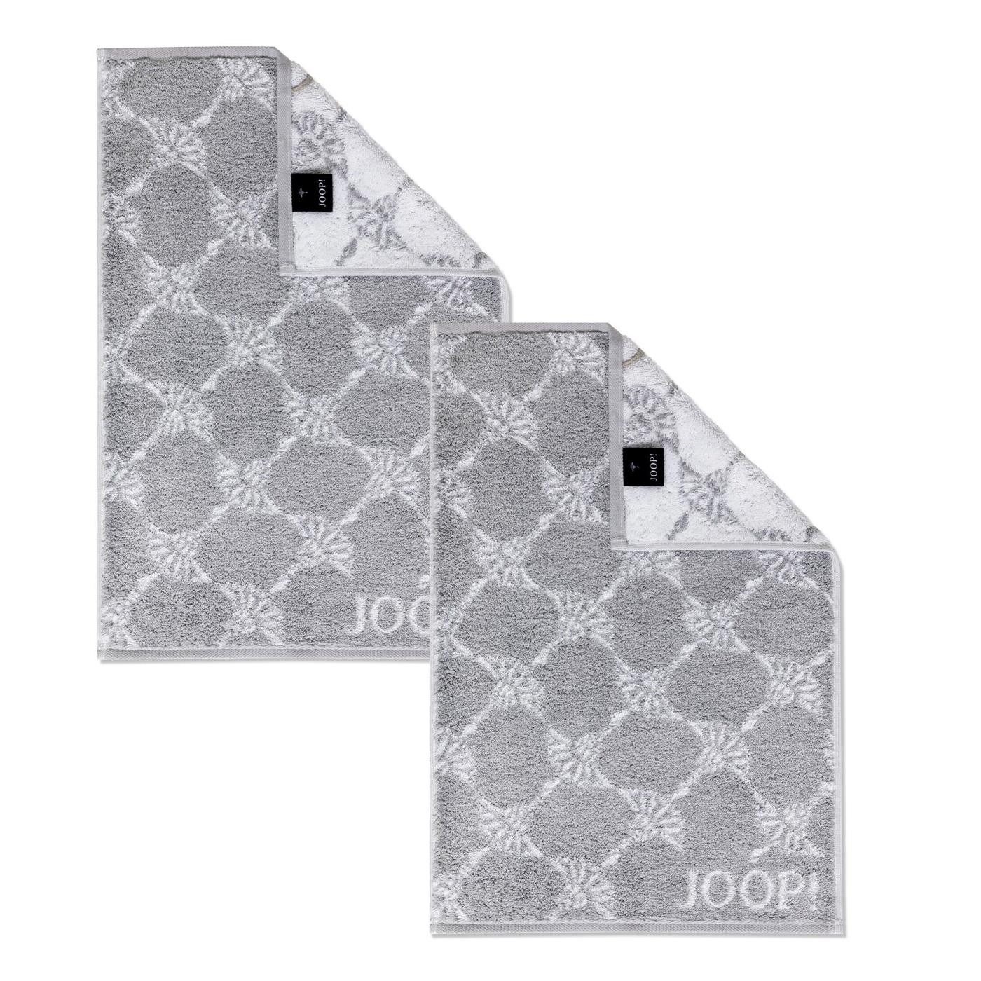 JOOP! Handtuch 2 Stück Joop! Gästetuch Cornflower 1611-76 Silber 30x50, Walkfrottier (2-St), Baumwolle