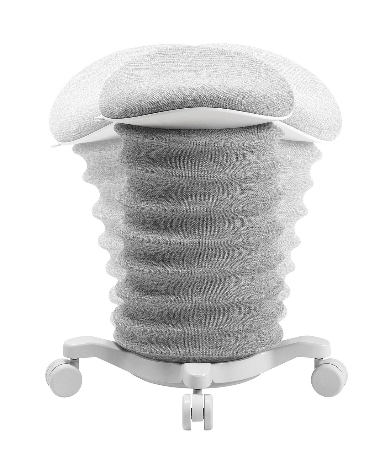 TOPSTAR Sitzhocker SITNESS 4D, Grau, Weiß, Polyester, Ø 36 x H 64 cm, mit Rollen, Höhenverstellbar, mit Federmechanik