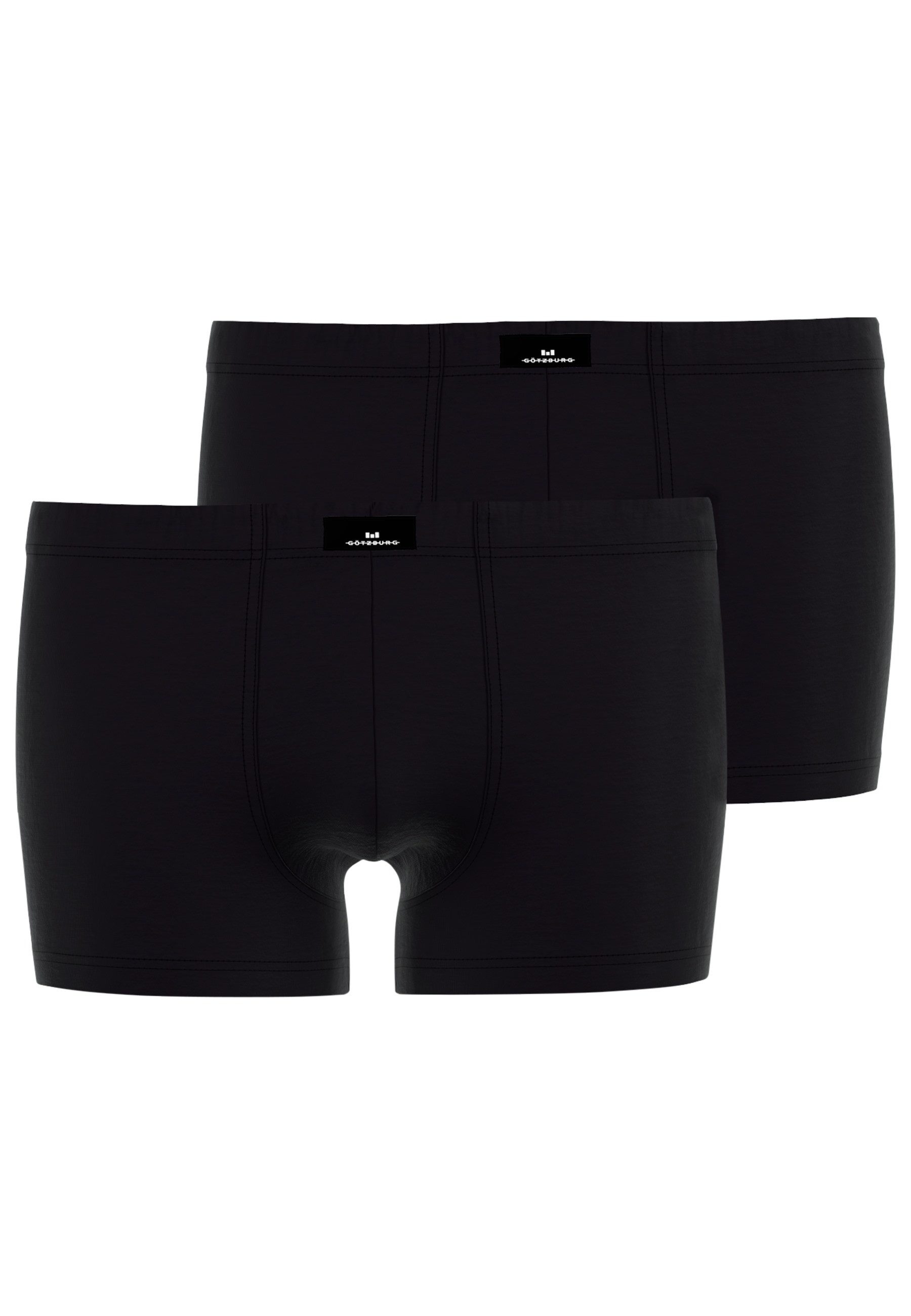 Boxershorts GÖTZBURG Herren Pants schwarz uni 2er Pack