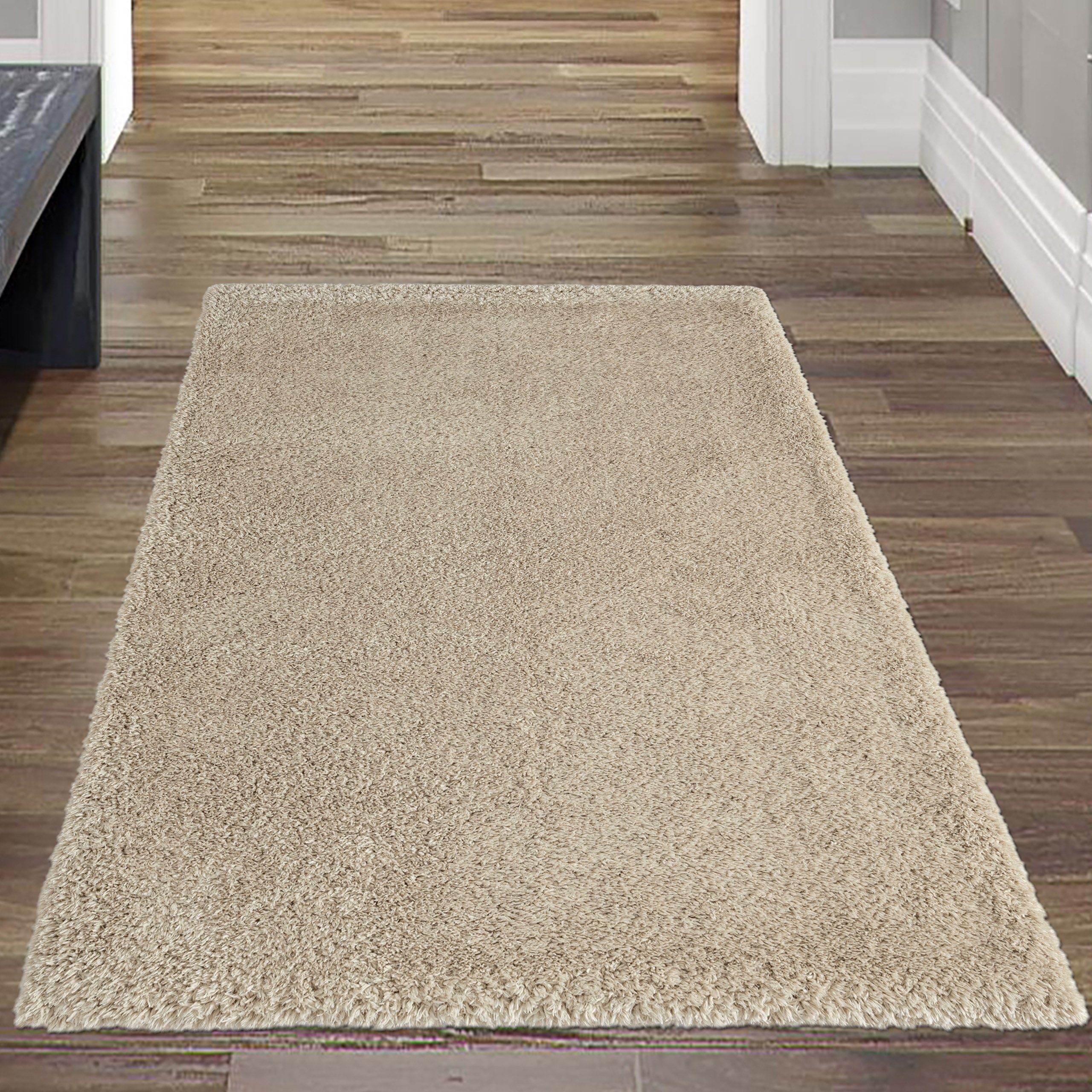 Recycle Teppich Flauschteppich Teppich-Traum, Hautfreundlich, Für rechteckig, Umweltfreundlicher Strapazierfähig Wohnzimmer, Allergiker beige, geeignet,