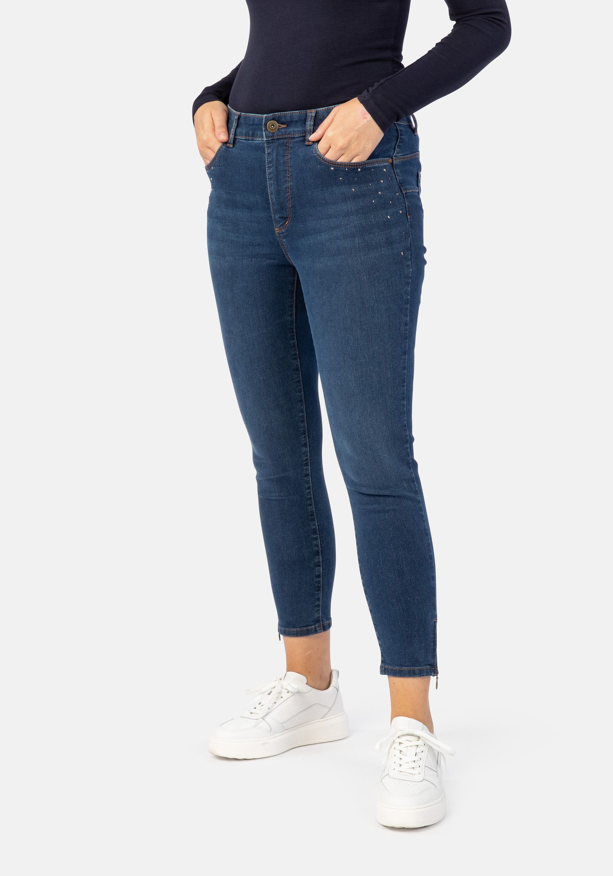 STOOKER WOMEN 5-Pocket-Jeans Rio Denim Strass günstig online kaufen