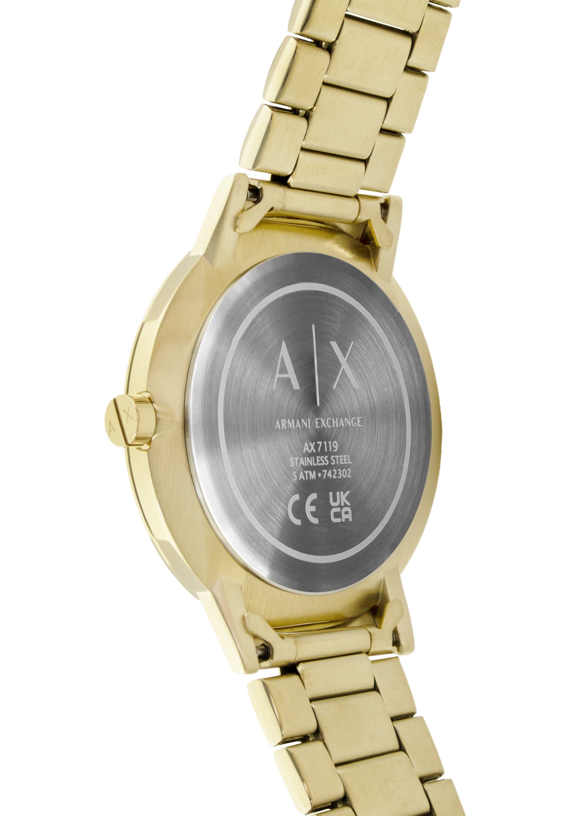 ARMANI EXCHANGE Quarzuhr The Golden Classic and Black Beads Edelstahl