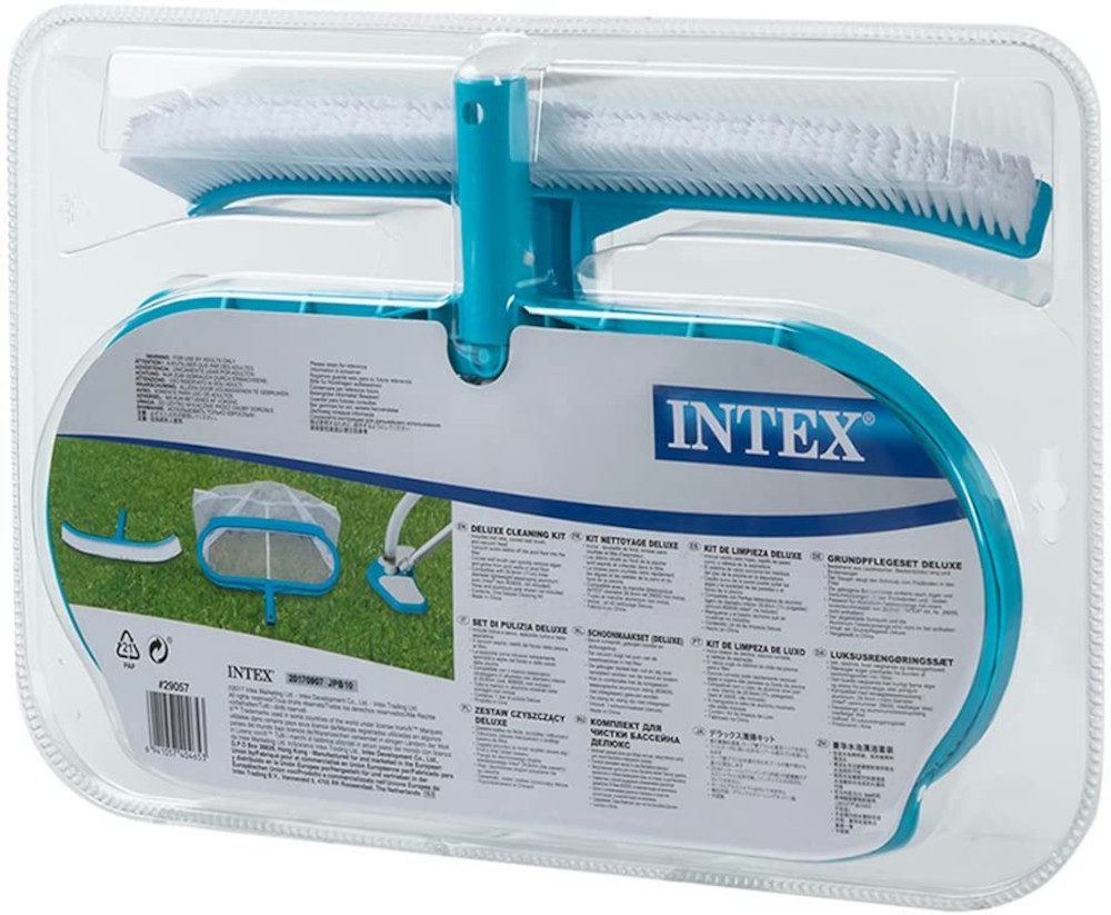 Intex Pool Pool Deluxe Reinigungs-Set 29057 (3-teilig) + Alu-Teleskop Stab 29055