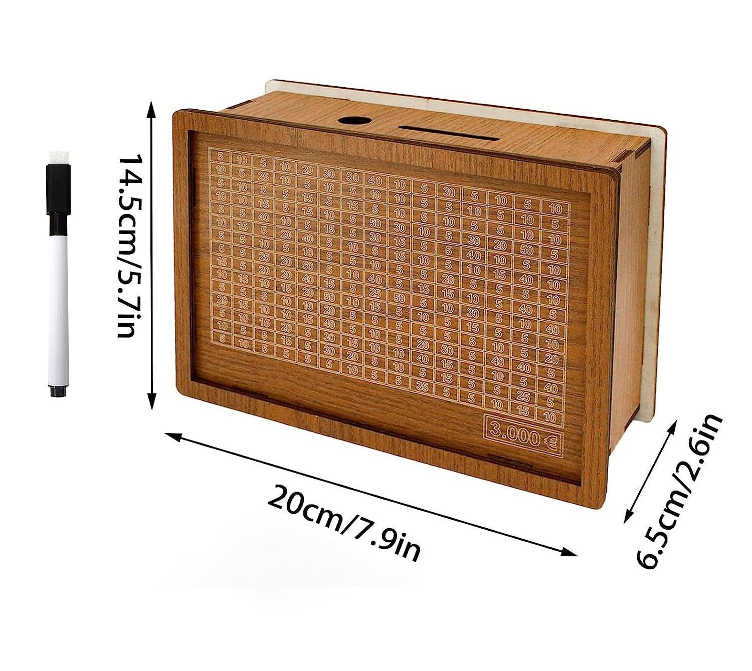 YI Spardose Sparschwein Spardose Sparbüchse Moneybox Sparbox Aus Holz, (1-tlg) – Bild 3 von 5