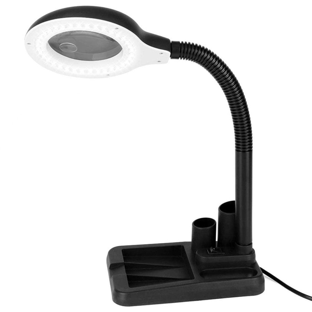 GelldG Lupenlampe LED Lupenleuchte, Schwenkarm Lupe mit Licht, 5/10-fache  Vergrößerung