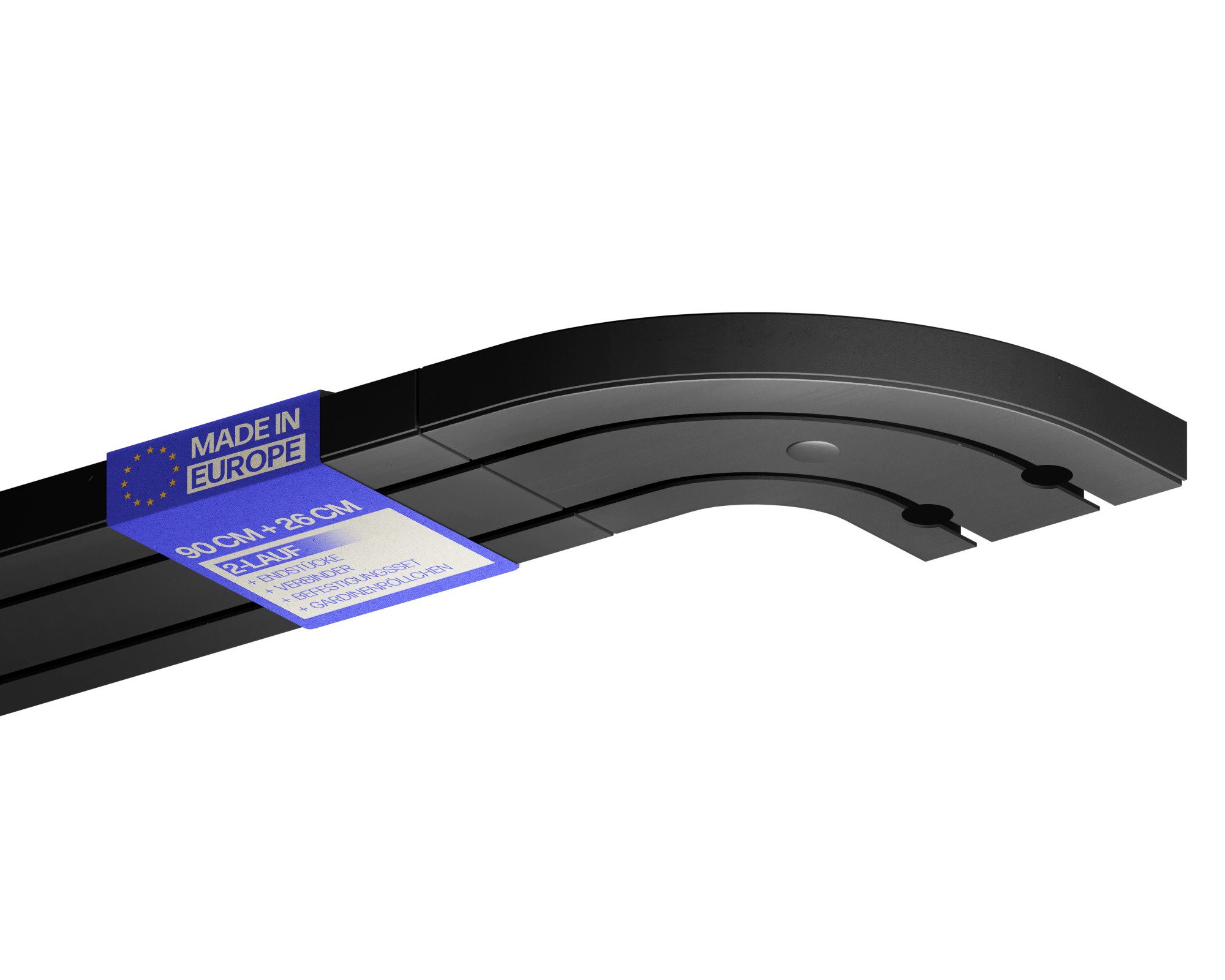 Bestlivings Gardinenschiene schwarz, 90-480 cm, Komplettset günstig online kaufen