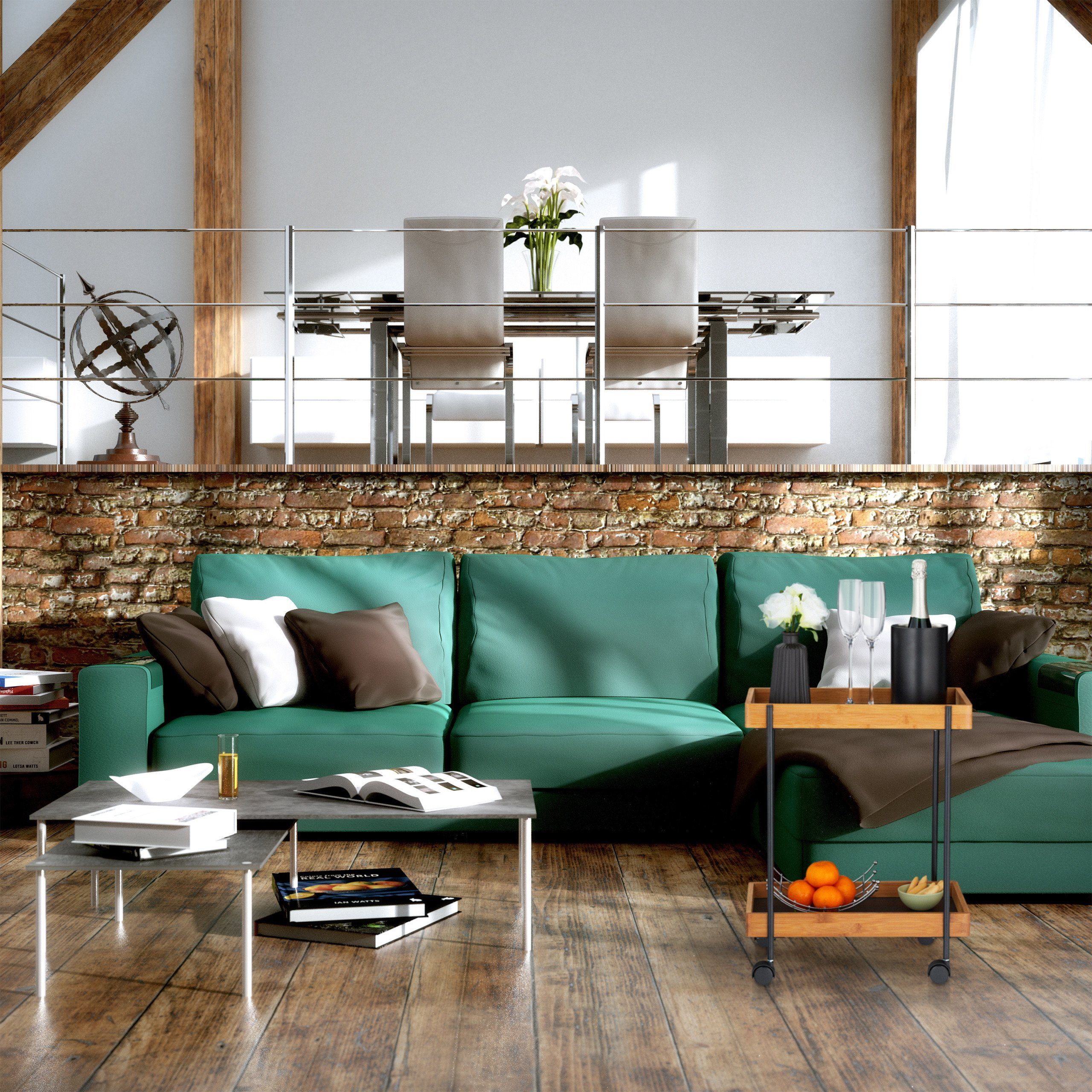 relaxdays Servierwagen Bambus schwarz mit 2 Etage günstig online kaufen