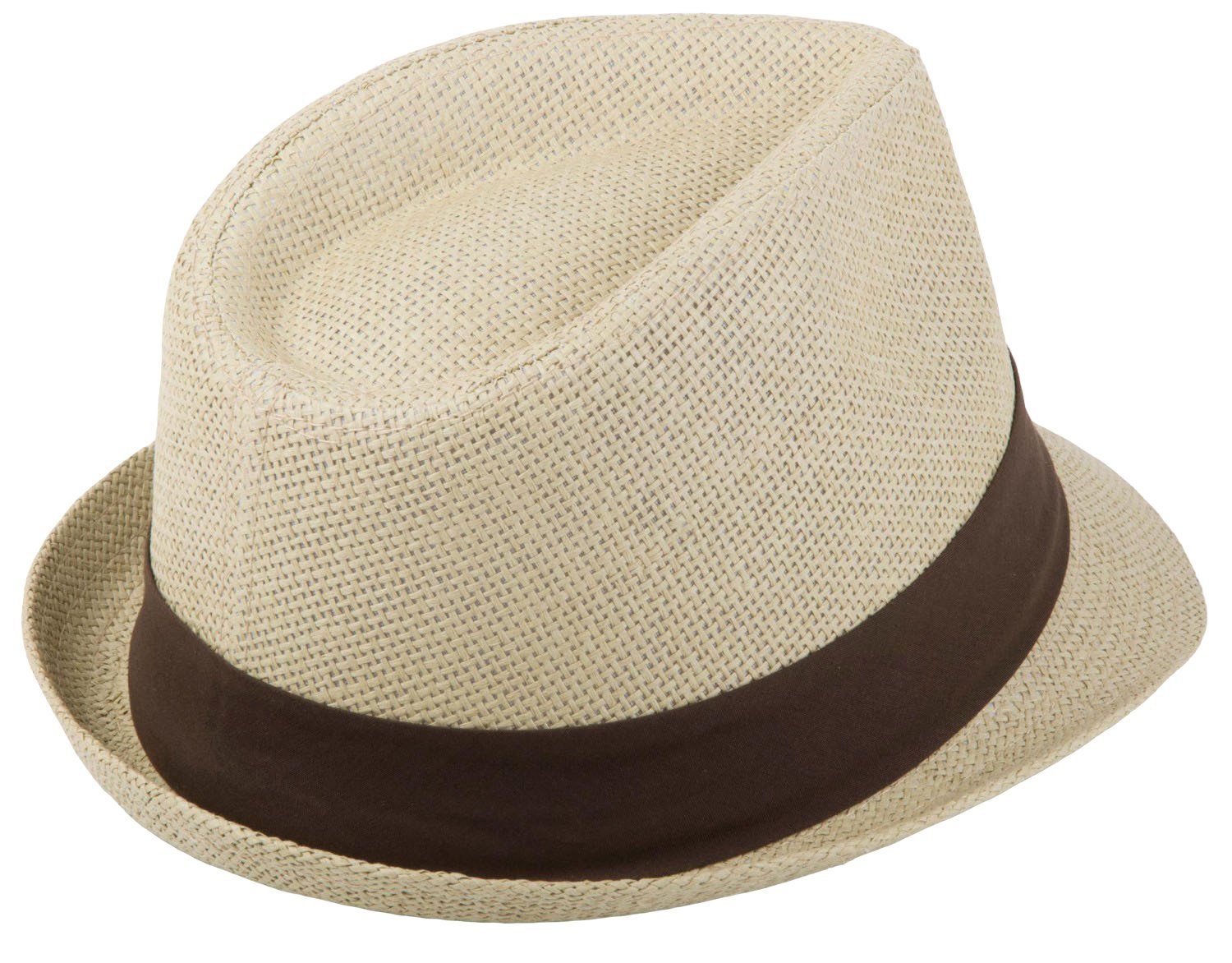 Trilby Dunkelbraun / Trilby Zierband mit styleBREAKER farbigem (1-St) Sand Hut