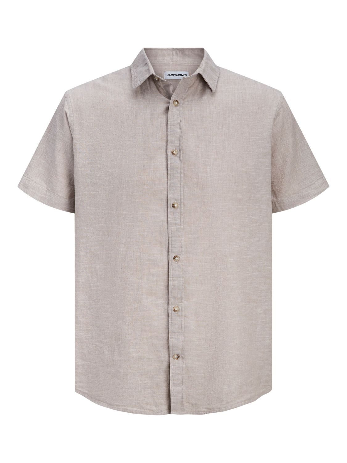 Jack & Jones Kurzarmhemd JJESUMMER LINEN BLEND (1-tlg)