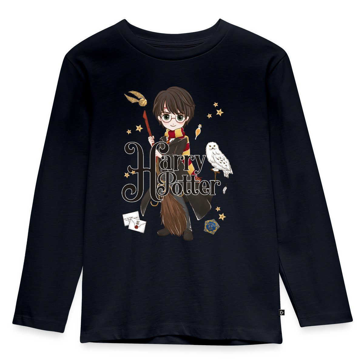Spreadshirt T-Shirt Harry Potter Elemente Kinder Premium Langarmshirt (1-tlg)