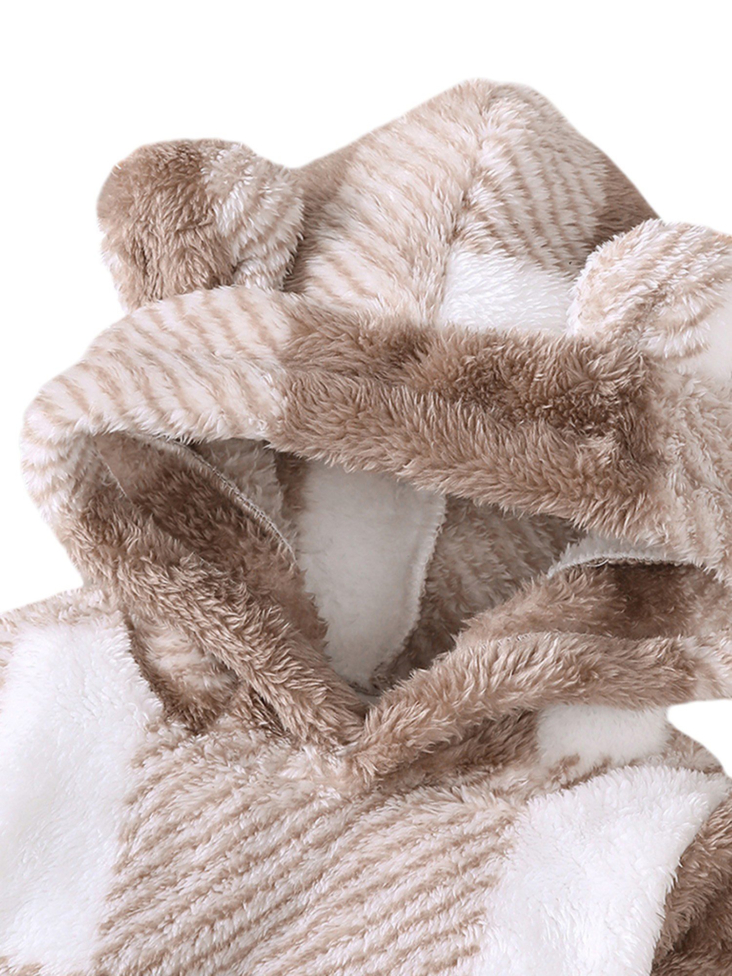 Gluckids Unisex Baby Warm and Comfortable Plush Outfit with Check Pattern for Autumn/Winter (2-Piece Set) Long-Sleeved Sweater & Pants, Casual Loungewear Set