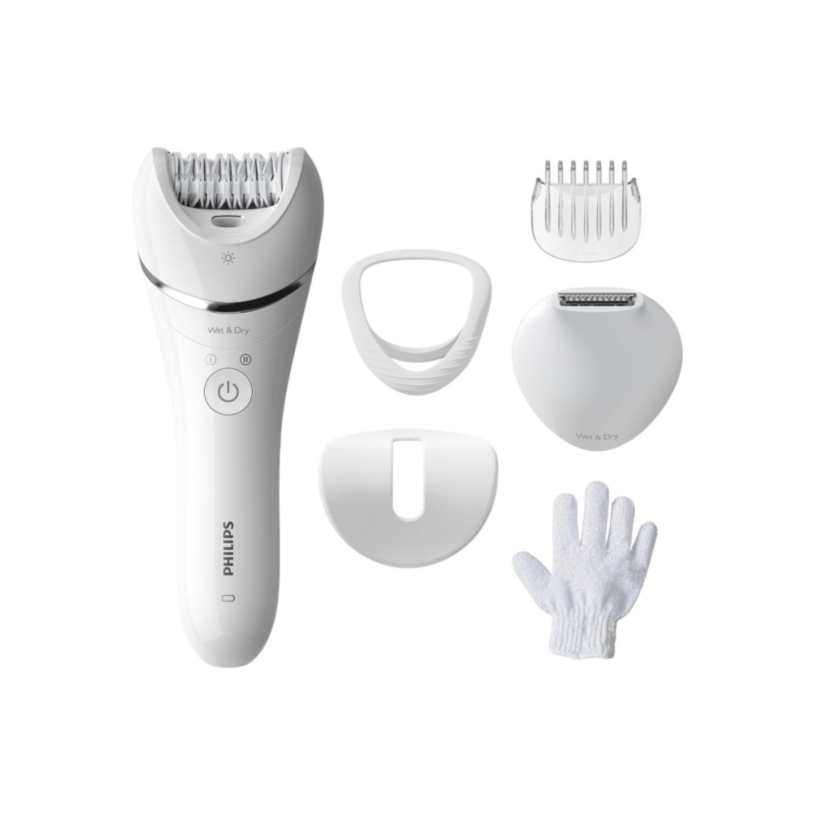 Philips Epilierer Epilierer Series 8000, kabelloser Nass- und Trockenepilierer BRE715/00, Hygieneartikel, nach dem Öffnen ist eine Retoure nicht möglich, Haarentfernungsgerät mit Zubehörteilen