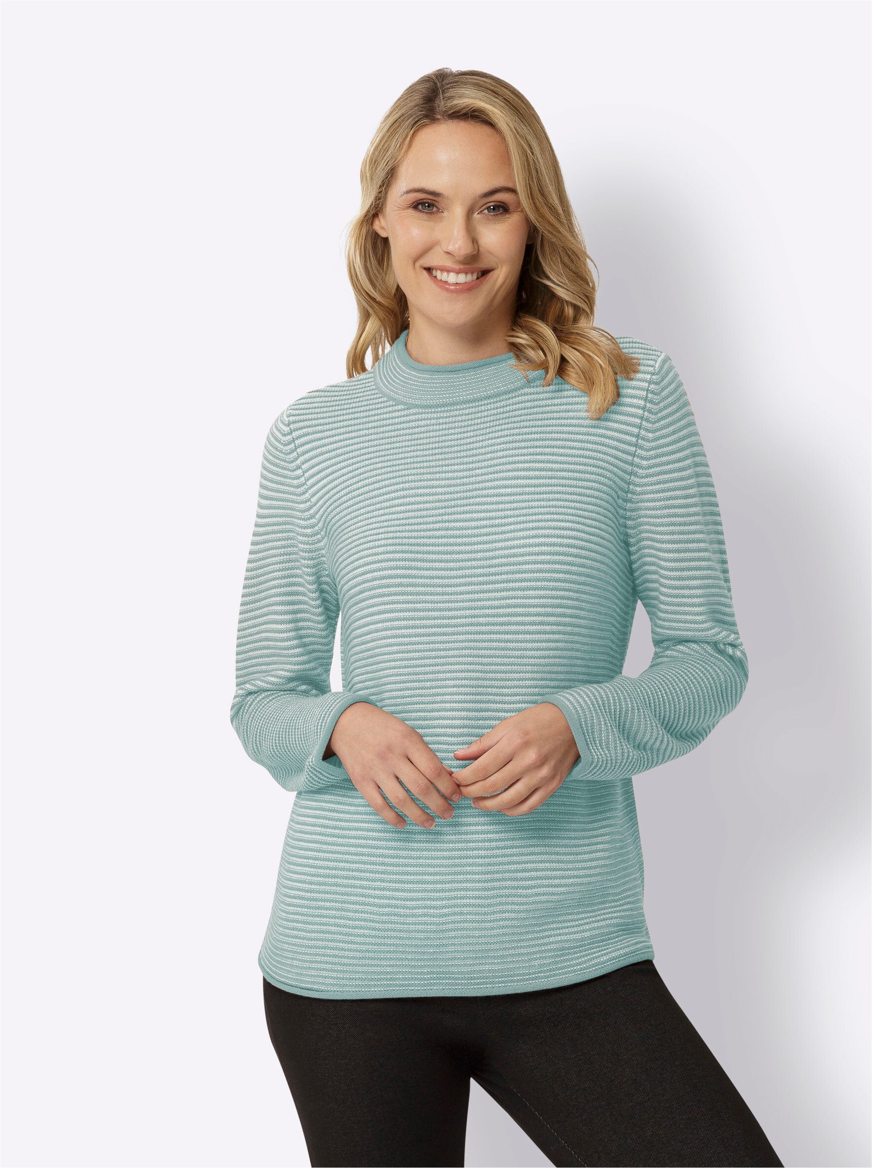 Sieh an! Strickpullover Stehkragenpullover günstig online kaufen