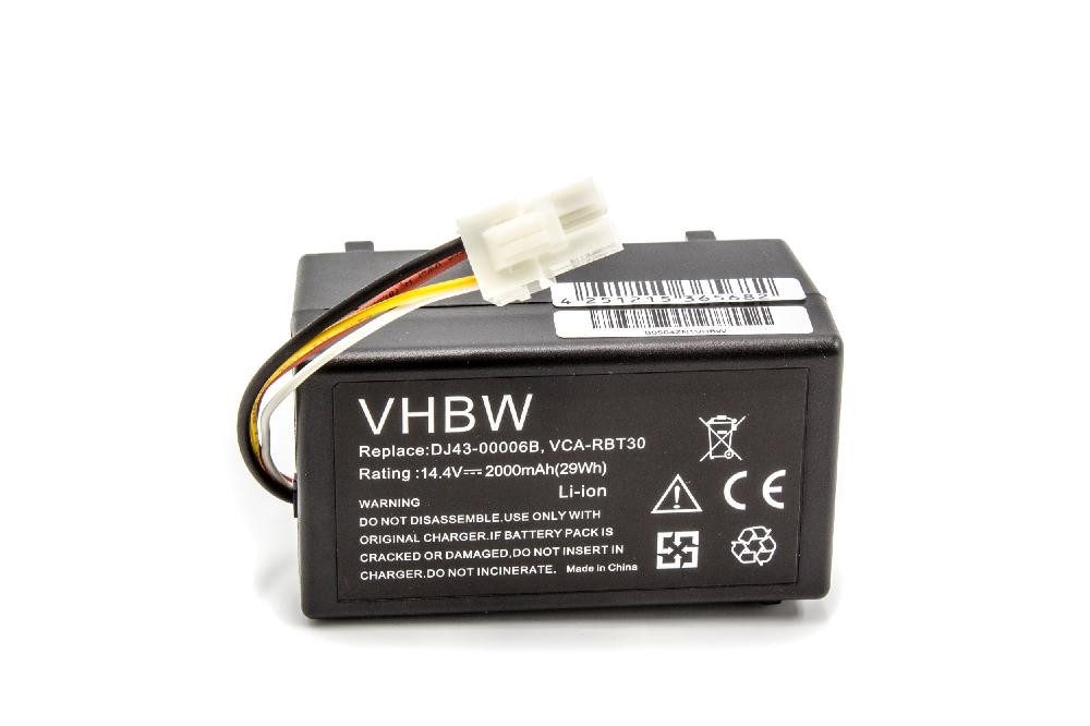 vhbw Akku passend für Samsung Navibot VCR8980, SR8981, SR8980, VCR8940, Staubsauger-Akku Akku Li-Ion 2000 mAh (14,4 V, 1 St), Leistungsfähiger Austausch-Akku für Ihren Saugroboter