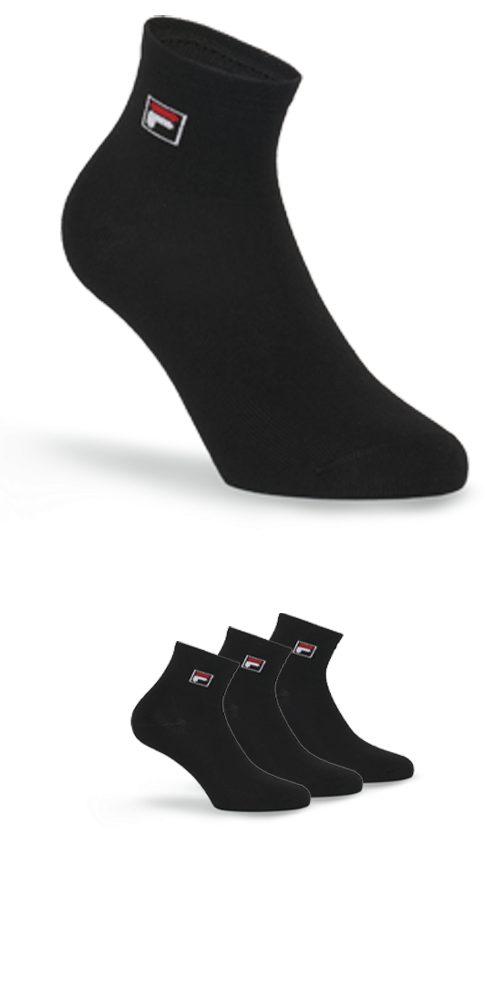 Fila Kurzsocken UNISEX QUARTER PLAIN SOCKS (3-Paar) mit eingestrickem Logo günstig online kaufen