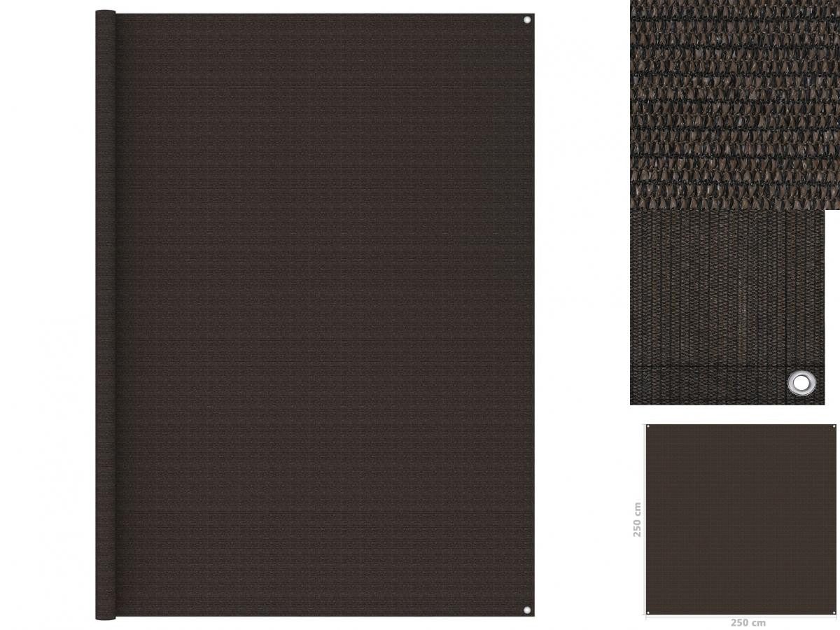 vidaXL Teppich Zeltteppich 250x250 cm Braun Camping Teppich Vorzelt Outdoor Terrasse, Maschinengewebt, Höhe: 250 mm
