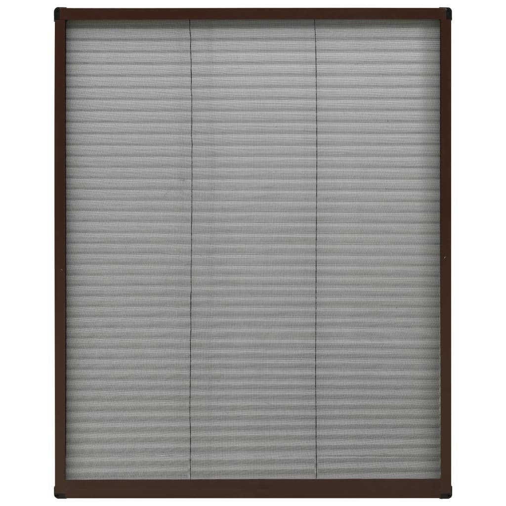 vidaXL Insektenschutz-Fensterrahmen Insektenschutz-Plissee für Fenster Fliegengi Aluminium cm 80x100 Braun