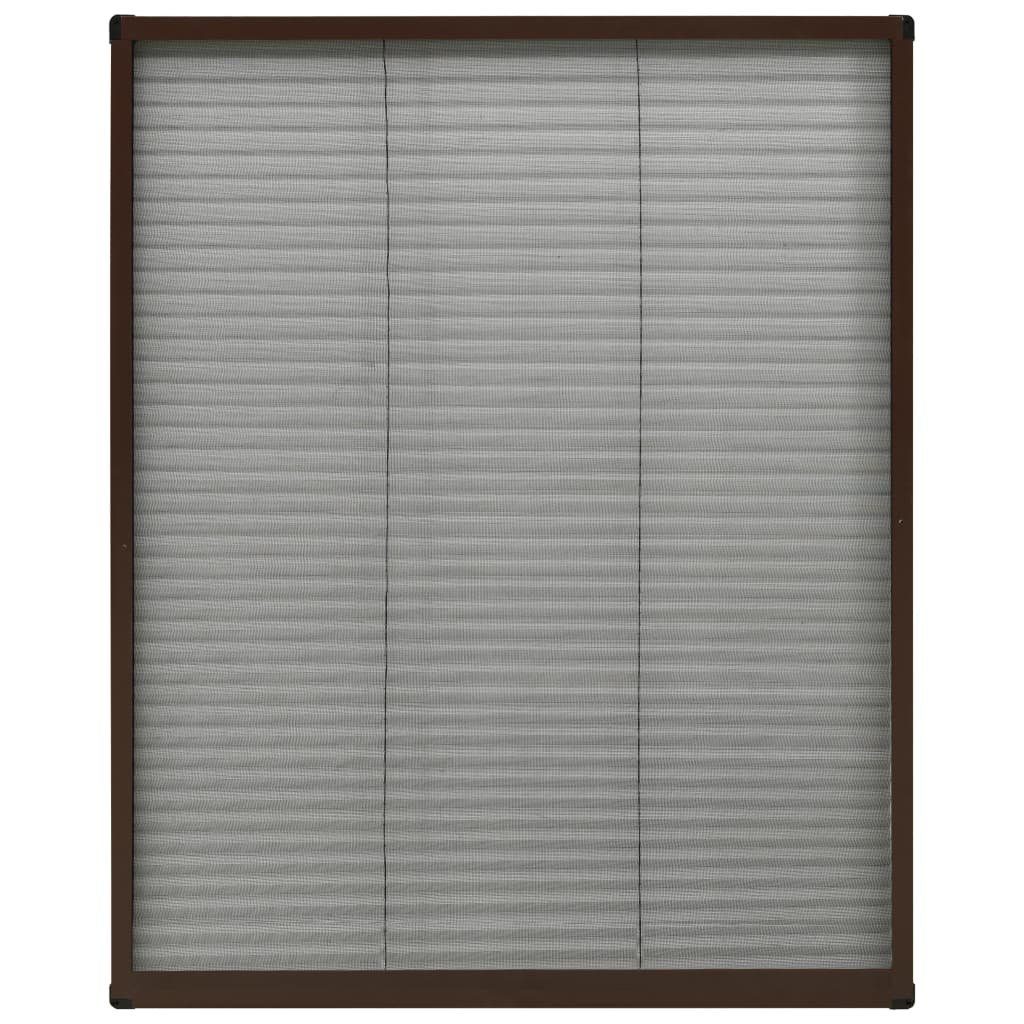 Insektenschutz-Fensterrahmen Insektenschutz-Plissee für Fenster Aluminium Braun 80x100 cm Fliegengi
