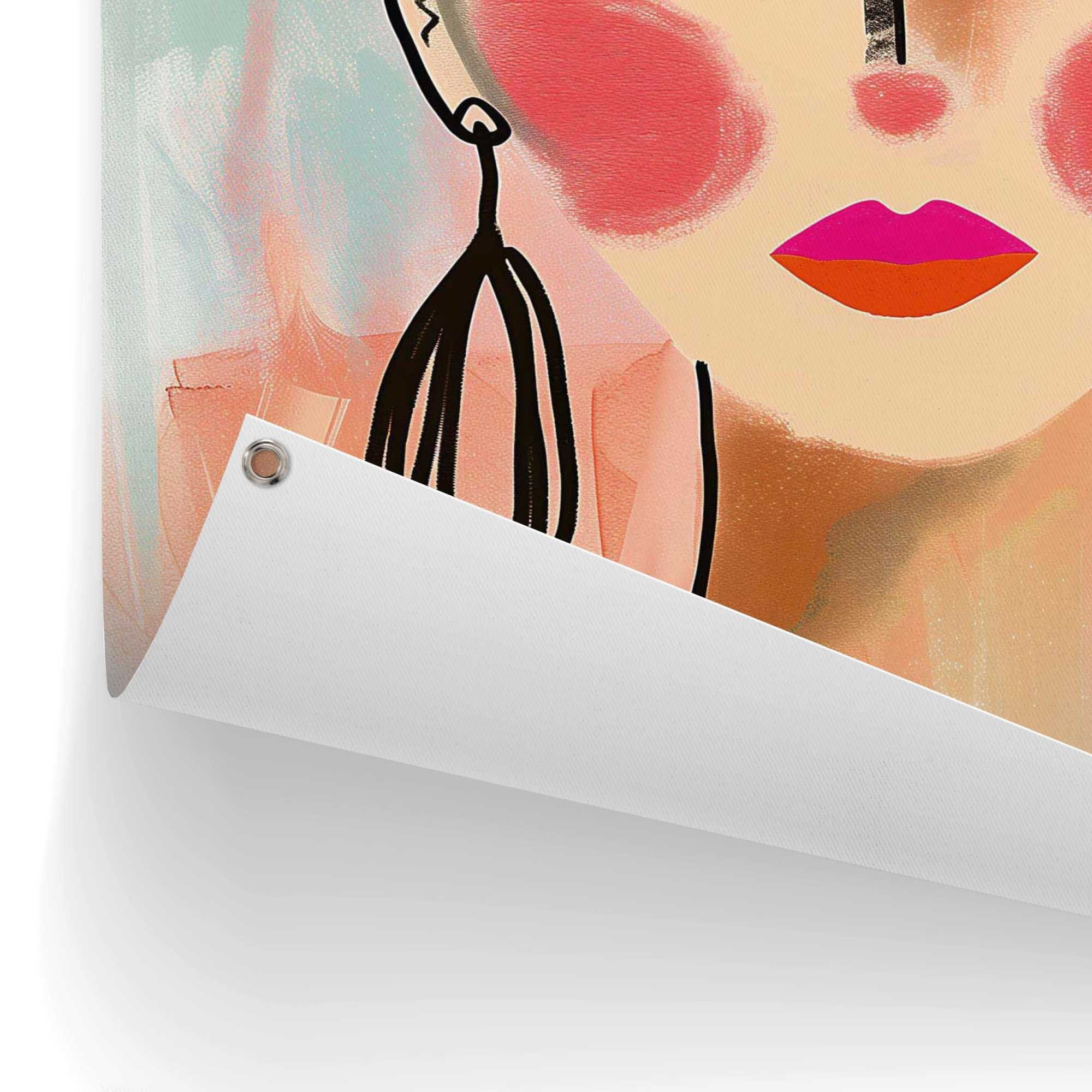 Reinders! Poster Spring Face, Garten - Frau - Gesicht - Abstrakt - Mehrfarbig - Leinwand - Abstrakt