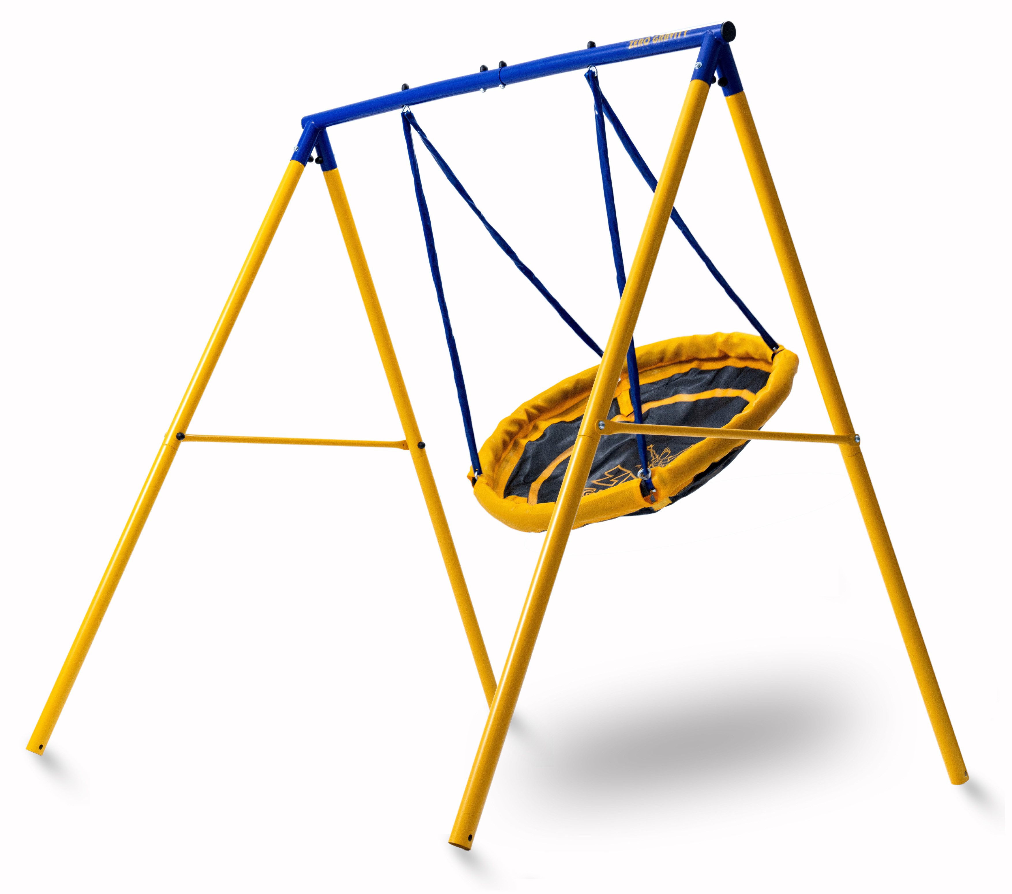 Zero Gravity Schaukelgestell stabile Kinderschaukel, bequeme Sitzfläche, Kettenaufhängung, Montierte Abmessungen: 320 x 180 x 185cm
