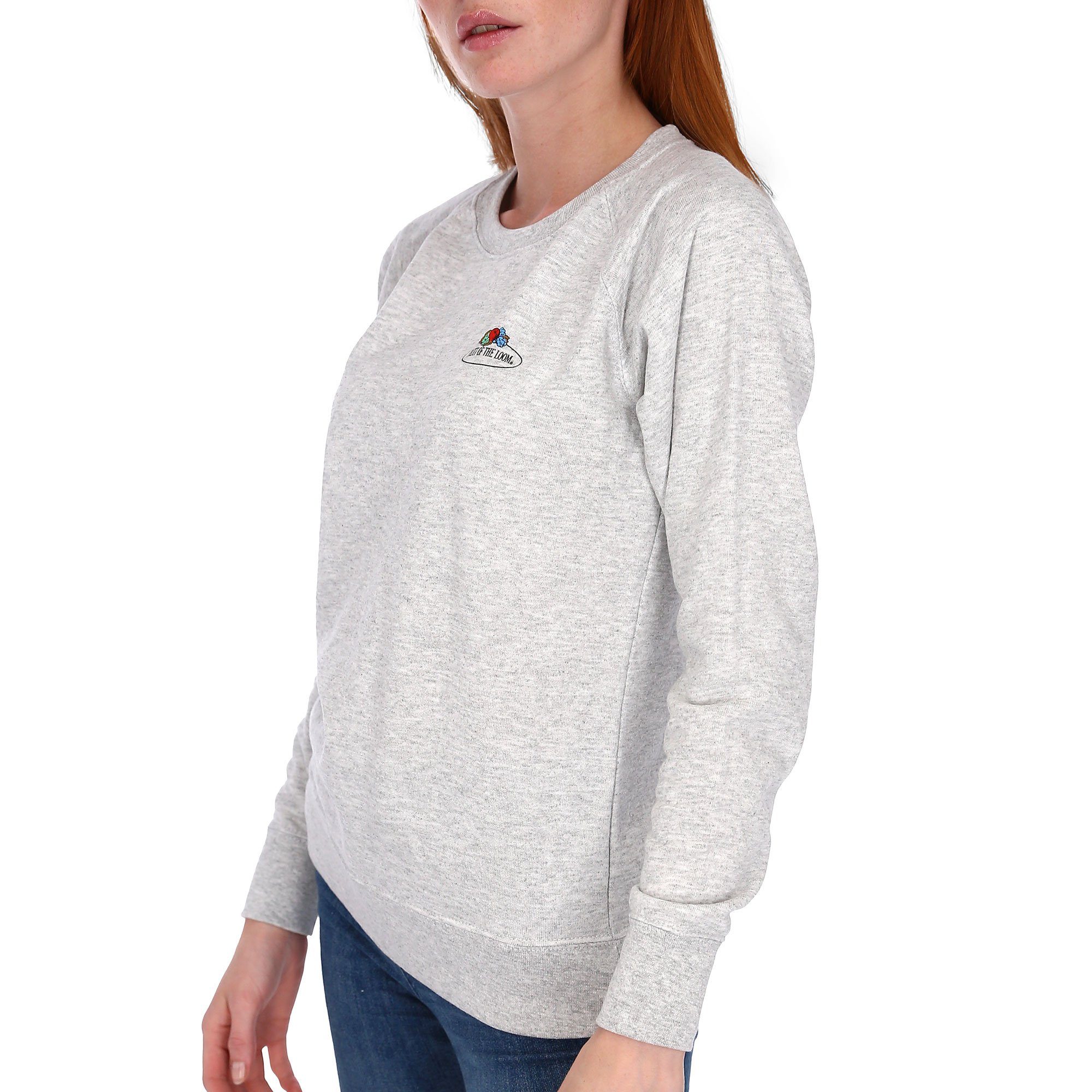 Fruit of the Loom Sweatshirt leichtes Damen Sweatshirt mit Vintage-Logo graumeliert | Sweatshirts
