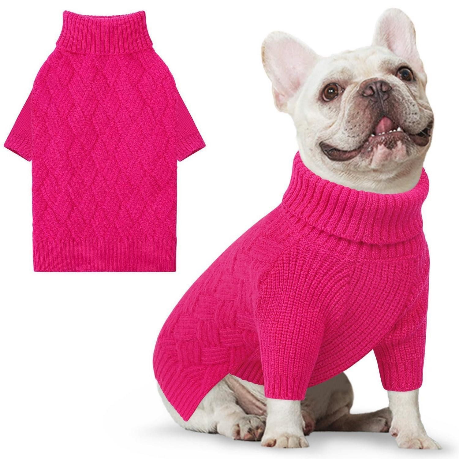 LuxusKollektion Hundepullover Hundepullover warme Strick XS Magenta