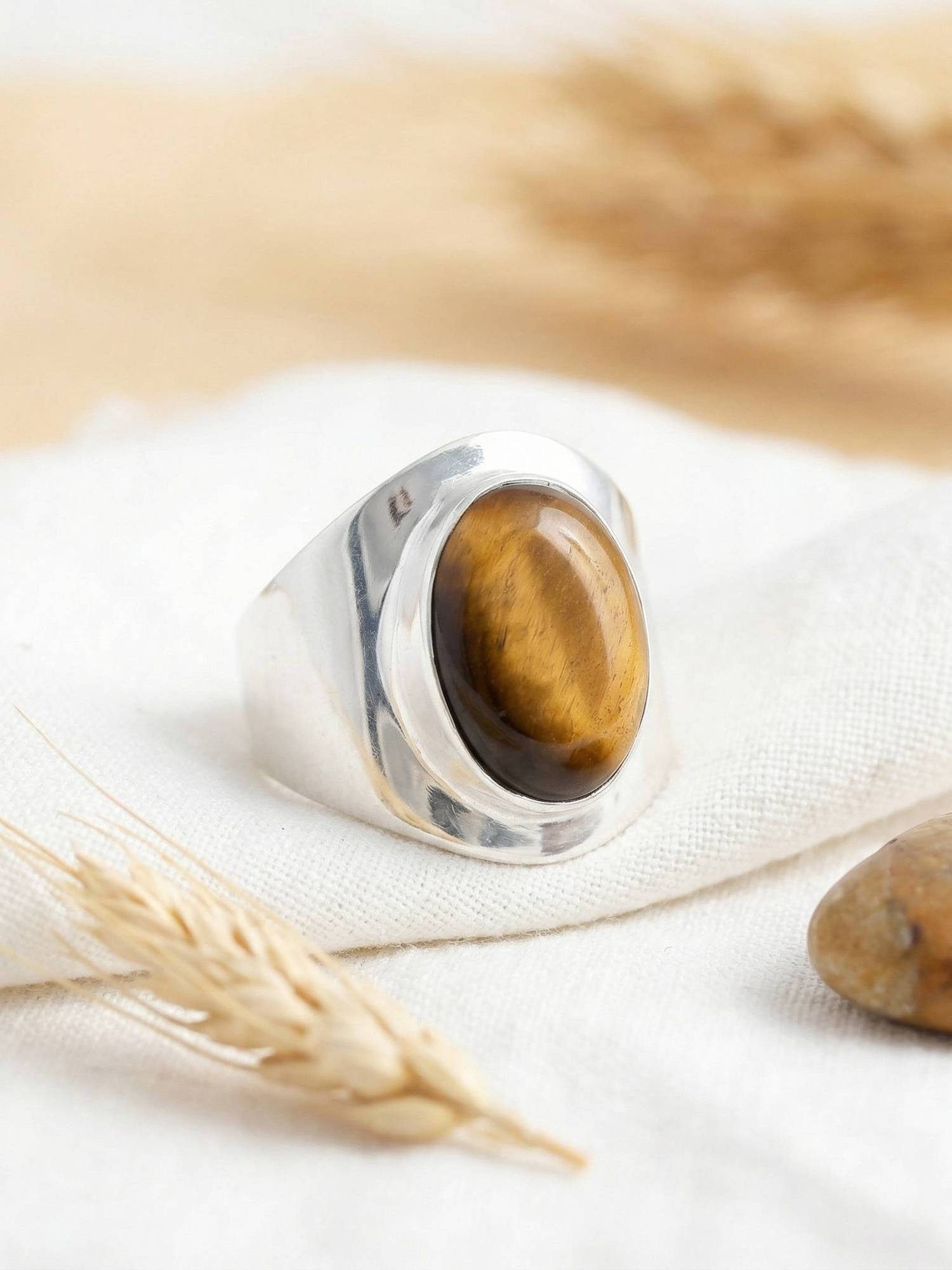 mantraroma Silberring RAHMAT aus 925 Silber mit Tigerauge (Ring mit Schmuck günstig online kaufen