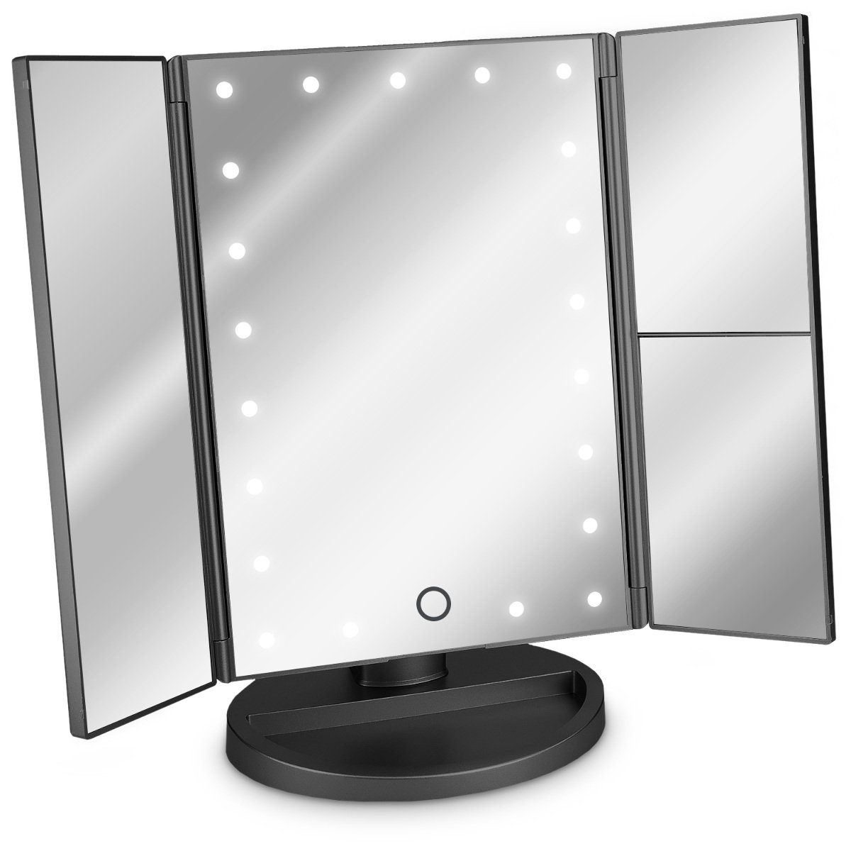 LED Spiegel Standspiegel Holz Tischspiegel Schminkspiegel Deko Tisch Kosmetik 