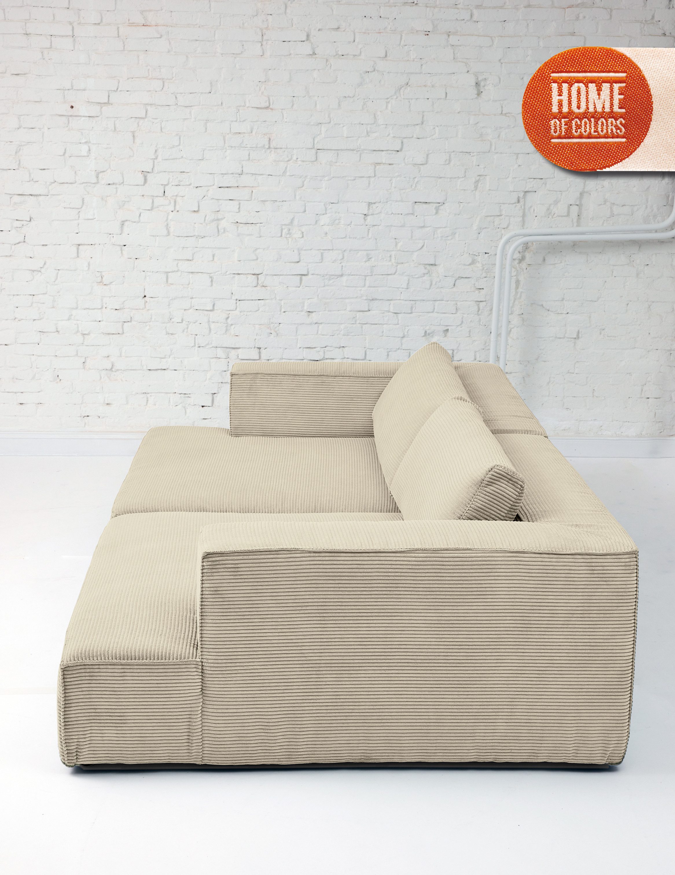 HOME OF COLORS Big-Sofa BIG CUBE – das kubische Megasofa mit extra-tiefem, soften Sitzgefühl, in weichem Cordstoff und vielen schönen Farben