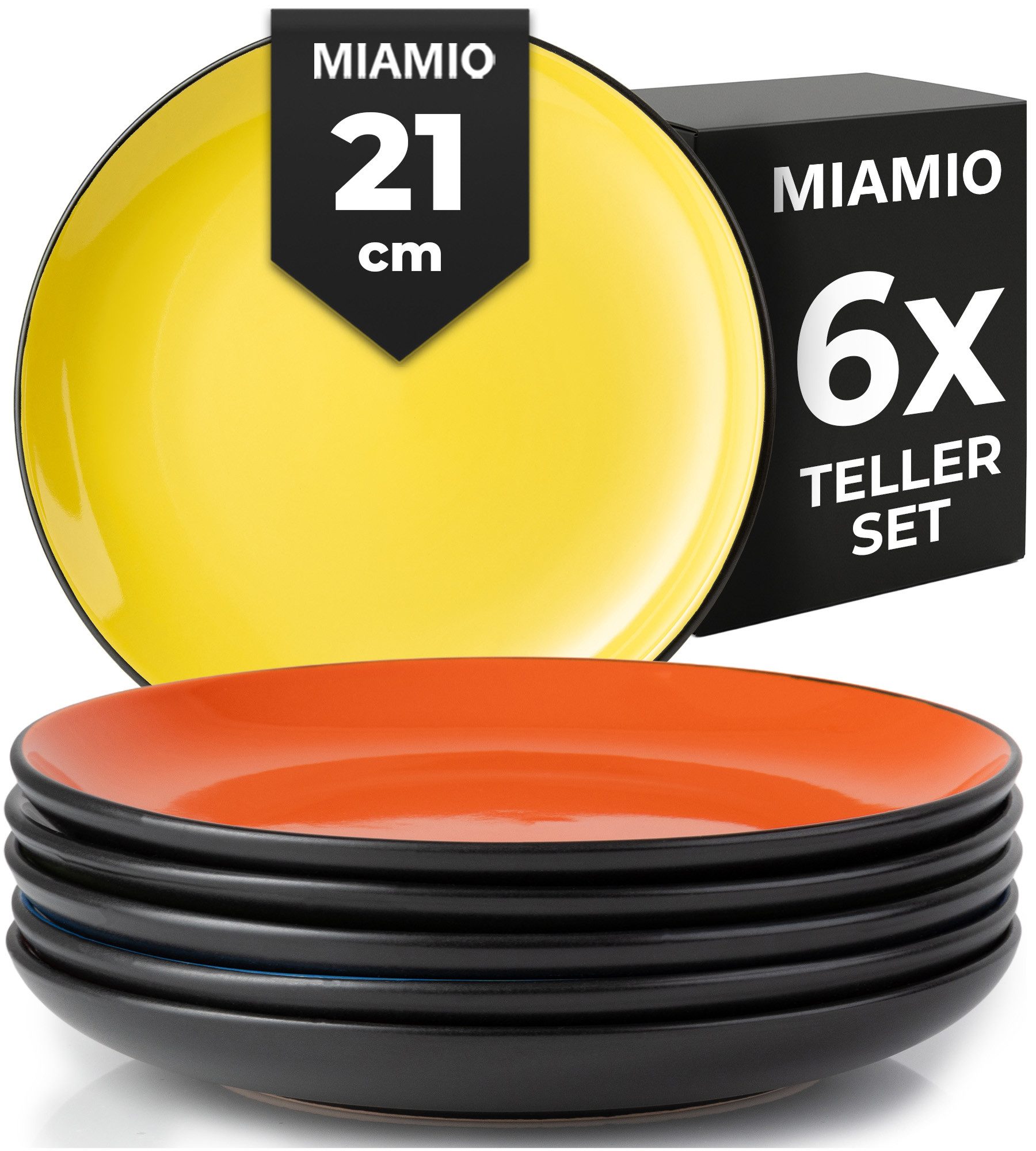 MiaMio Teller Le Papillon kleine Teller, bunt, (6 St), Ø 20,5 cm, 6-teilig