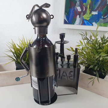 Aspinaworld Weinflaschenhalter Deko Weinflaschenhalter Barkeeper 25 cm