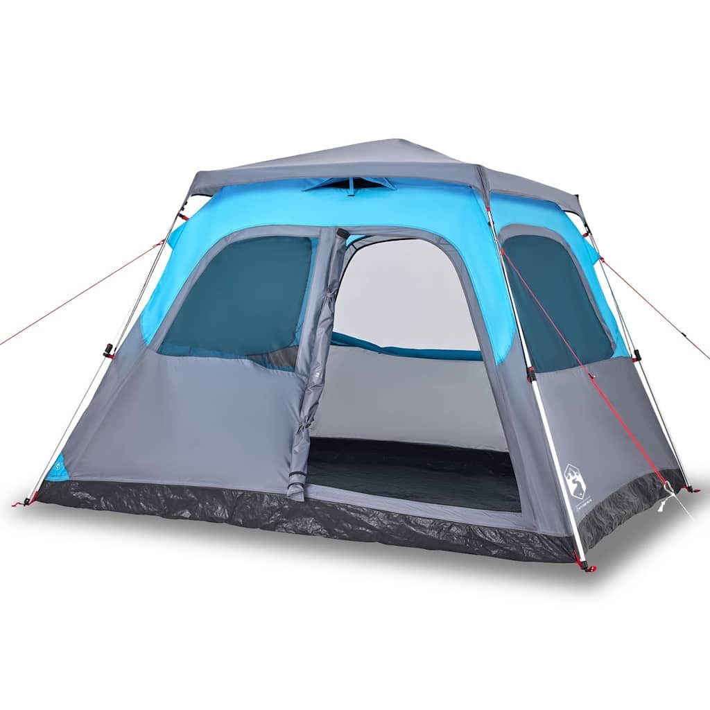 vidaXL Kuppelzelt Kuppel-Familienzelt 6 Personen Blau Quick Release, (1 tlg)