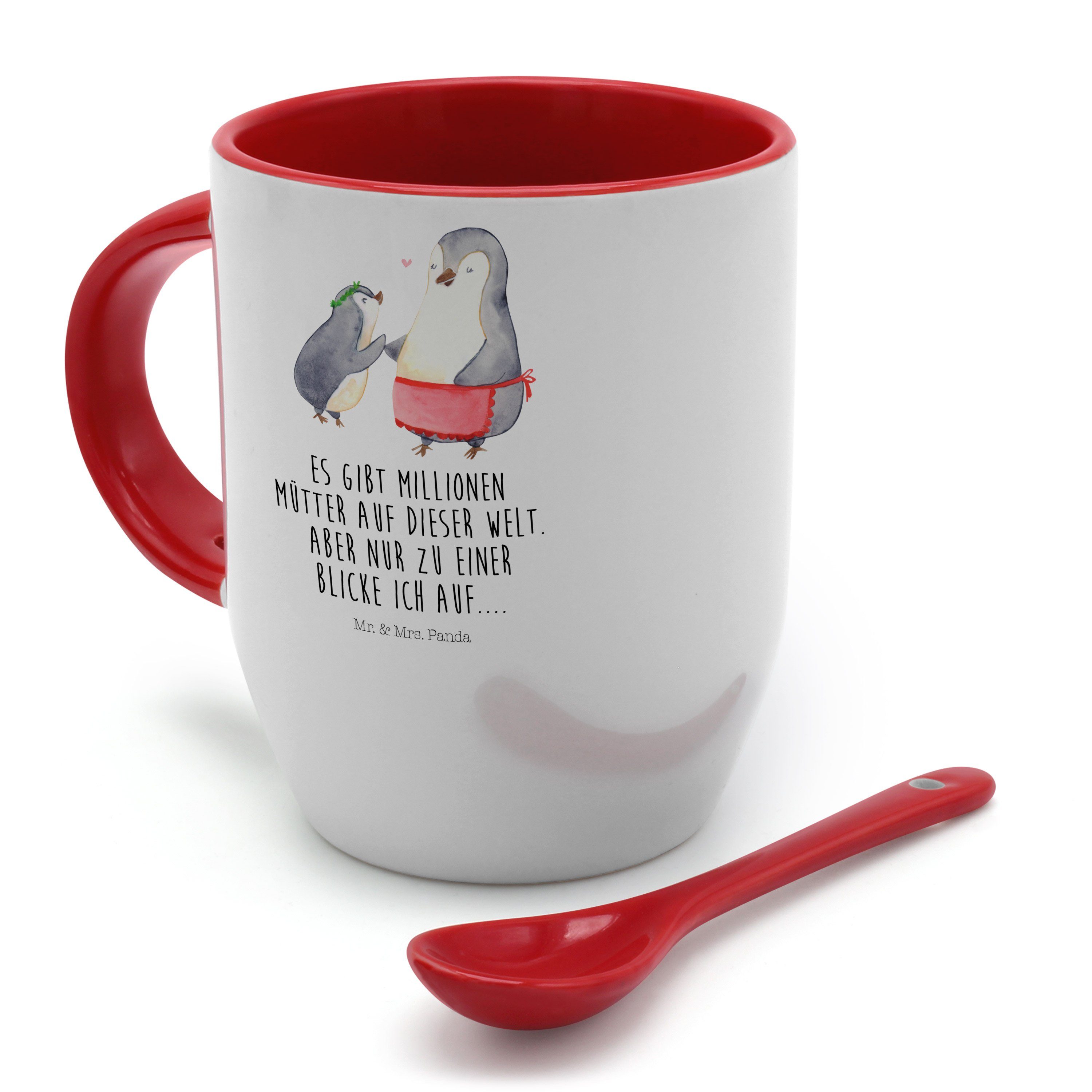 Tasse Kind Tasse Weiß Mama, & mit Pinguin - Mr. mit Keramik Geschenk, beste - Panda Spruc, Mami, Mrs.