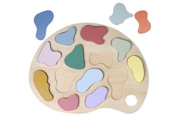 KINDSGUT Steckspielzeug Steckpuzzle Farben, nachhaltig, Holzspielzeug, Lernspielzeug, Farbenlehre
