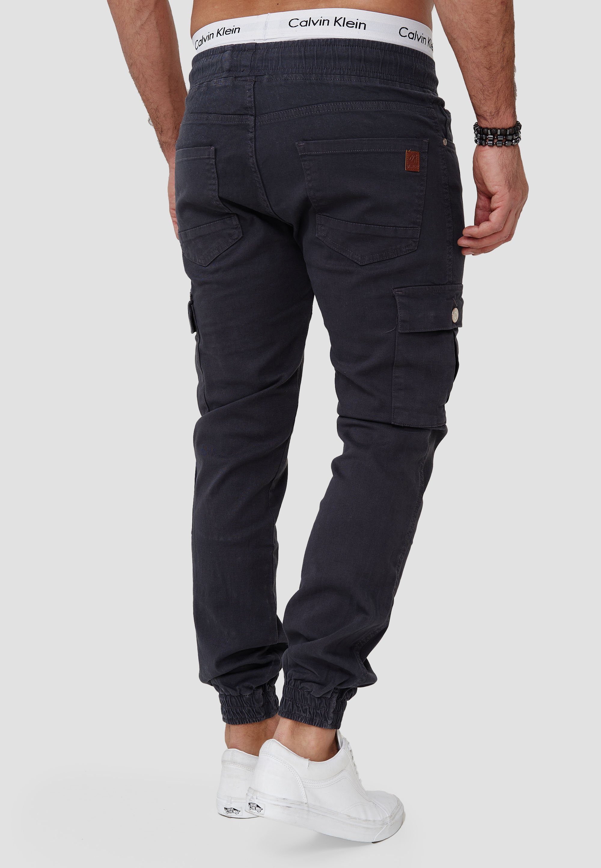 OneRedox Straight-Jeans Freizeit Antrazit H-3412 Business Cargohose 1-tlg) Streetwear, Casual (Chino
