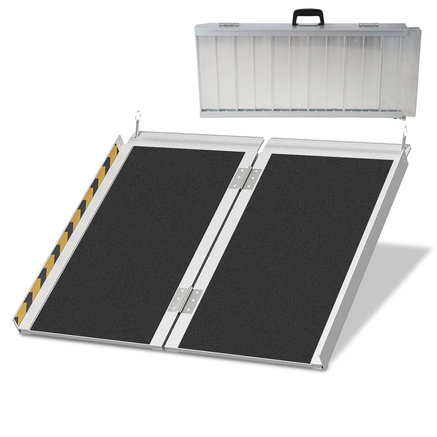 Auffahrrampe 61CM Rollstuhlrampe bis 270kg Rollirampe Tragbar Laderampe Klappbar