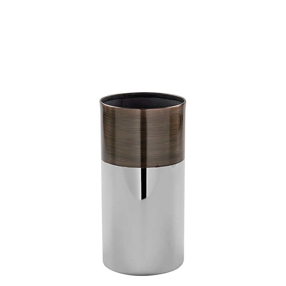Fink Dekovase VITO Vase - H. 20cm x Ø 10cm - bronze-silber - Edelstahl - Blumenvase (Blumenbehälter - Blumengefäß), Elegante Blumenvase - Ziervase & Dekovase für Innenräume