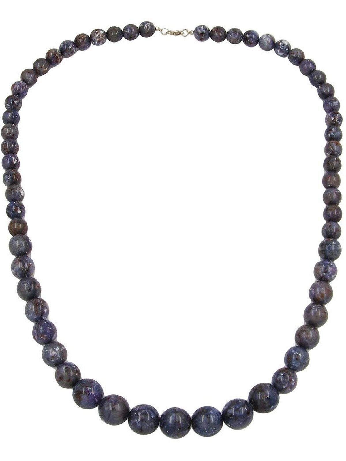 Perle grau-lila-marmoriert Kunststoff (1-tlg) Gallay 12-14-16mm 75cm verlaufend Perlenkette