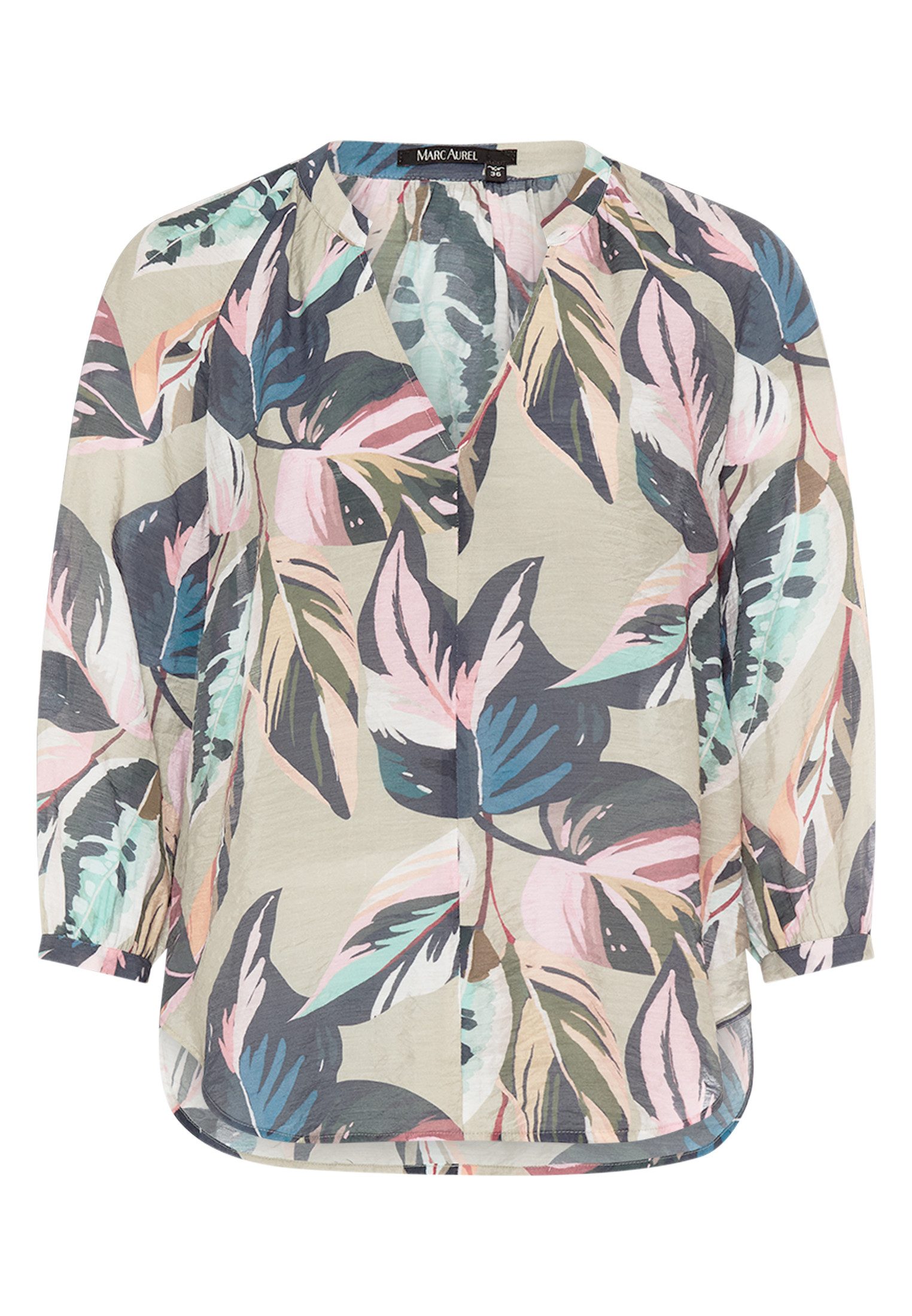 MARC AUREL Druckbluse mit Blätterdruck