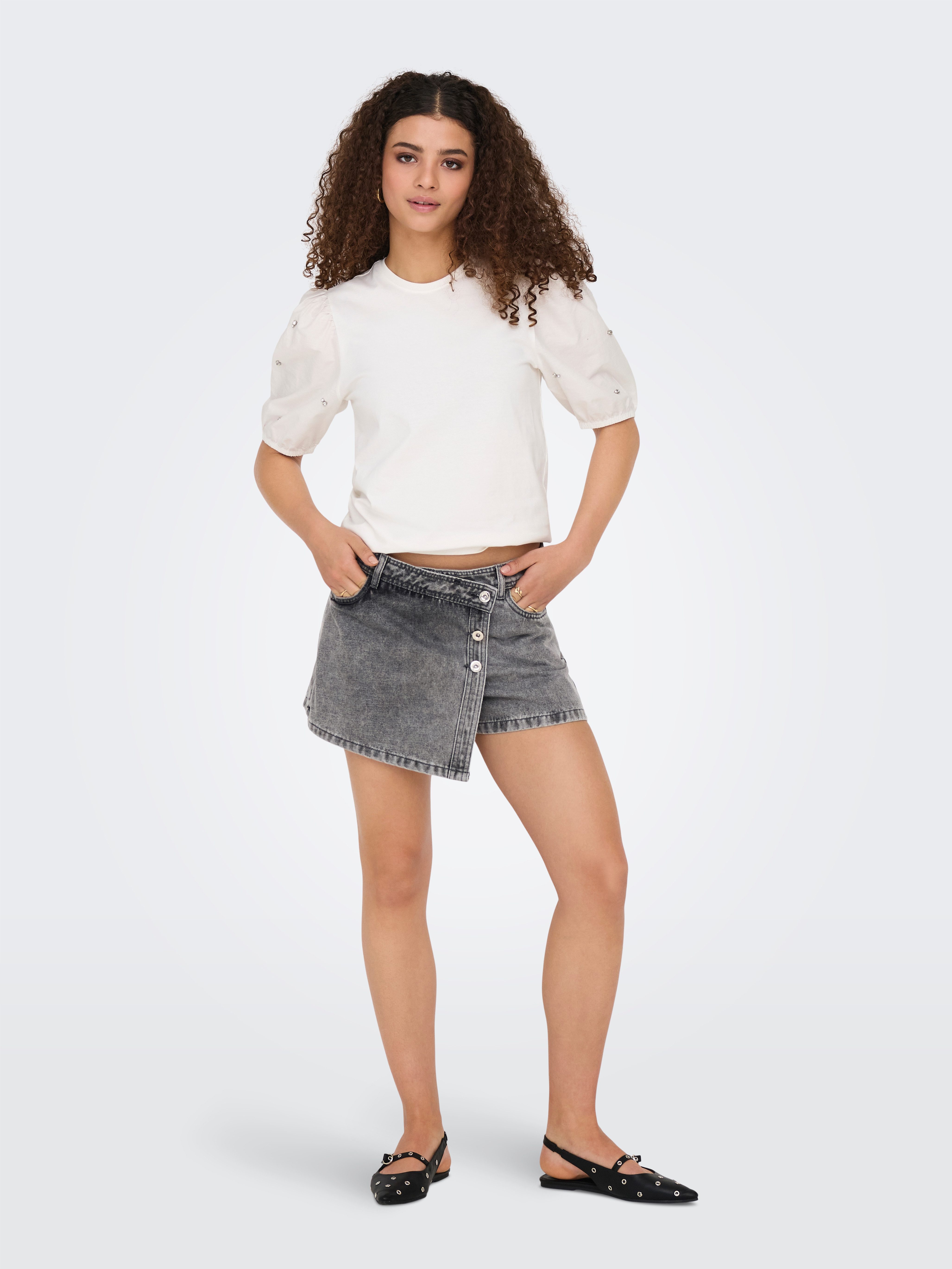 ONLY Jeansshorts ONLLESLY REG LB DNM SKORT BJ NOOS Baumwolle, Regular Waist, Hosenrock