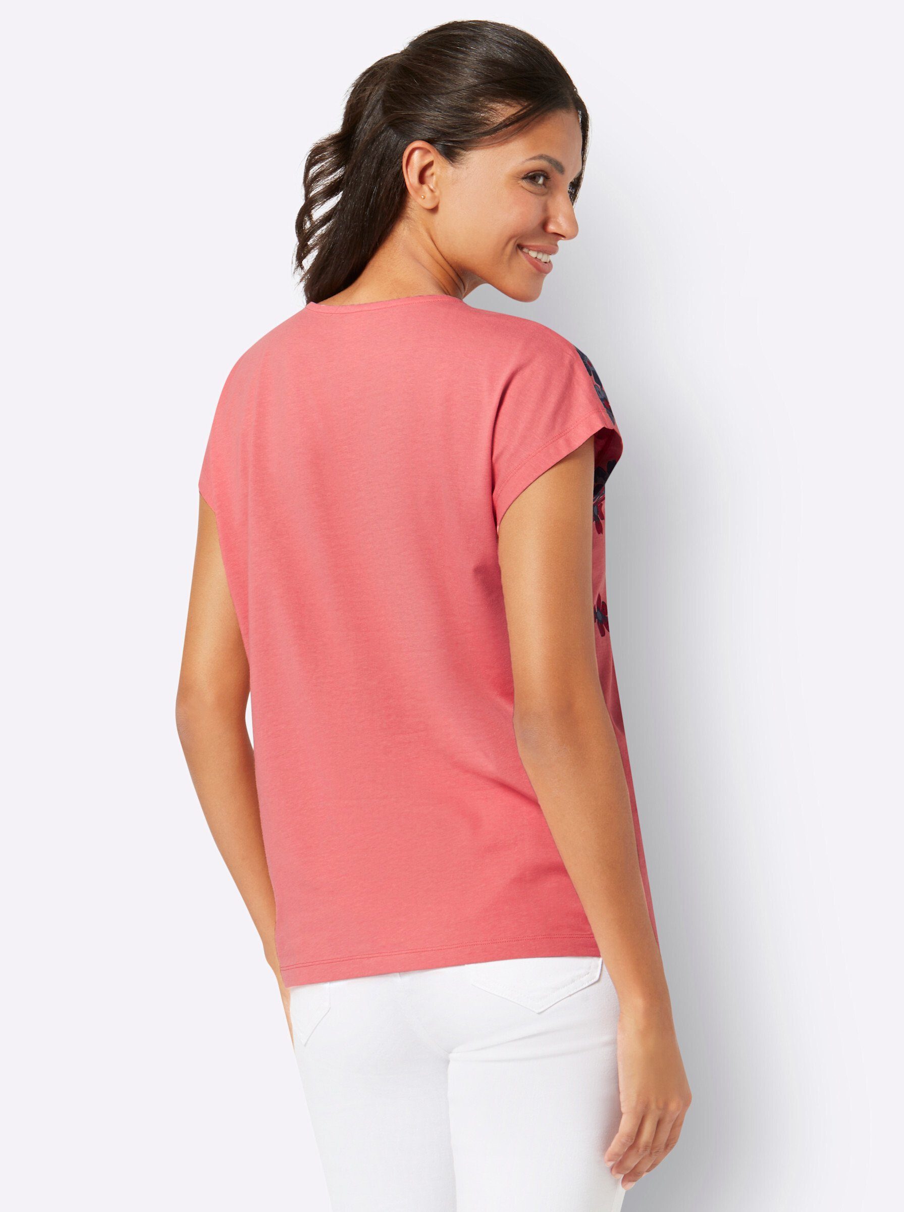 Sieh an! flamingo-royalblau-bedruckt T-Shirt