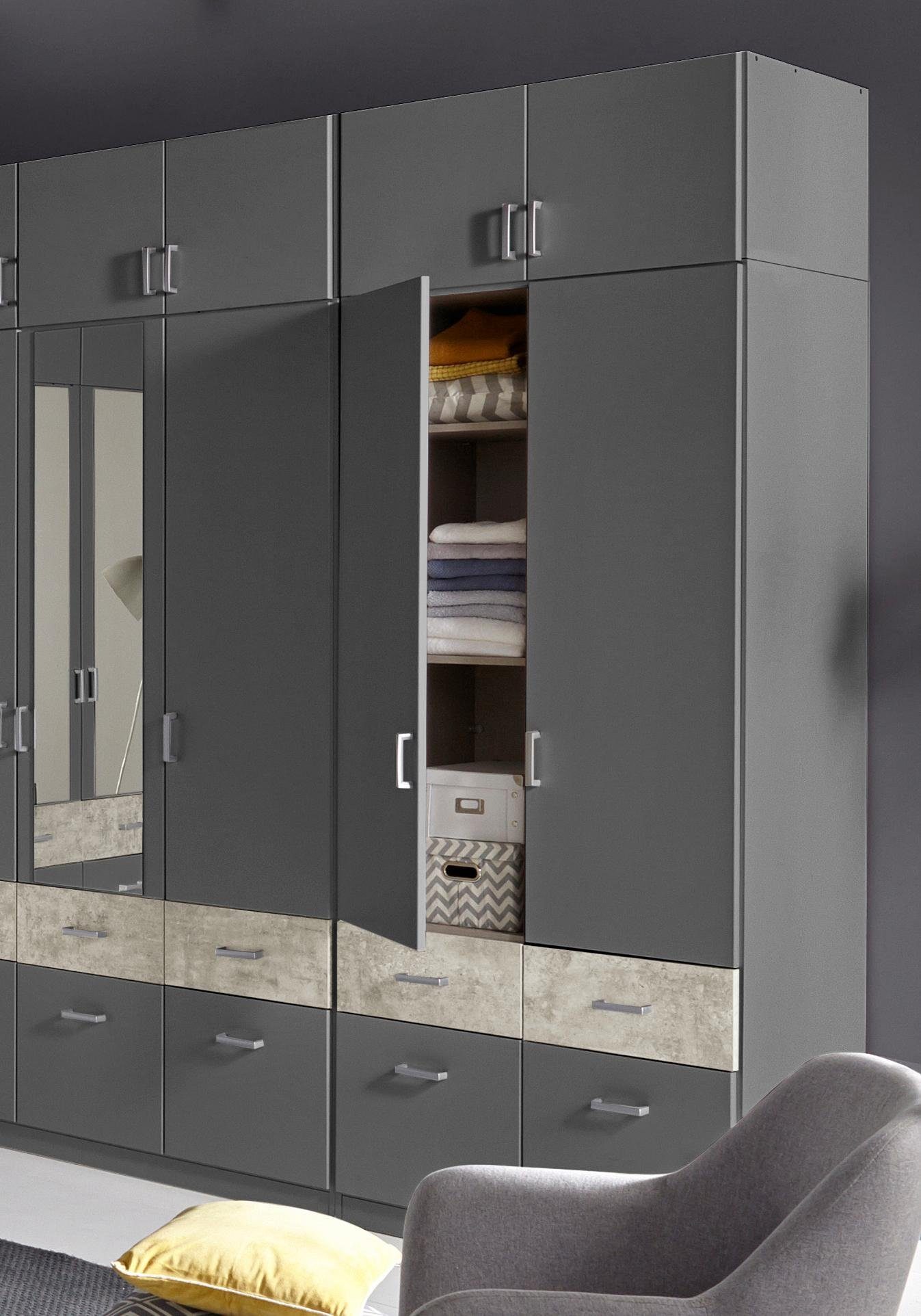 rauch Kleiderschrank Kleiderschrank Schrank Garderobe deckenhoher Schrank BREMEN (optional mit Spiegel, Breiten: 91/136/181 cm, Höhe: 199 cm) in vielen Farbvari – Bild 2 von 5