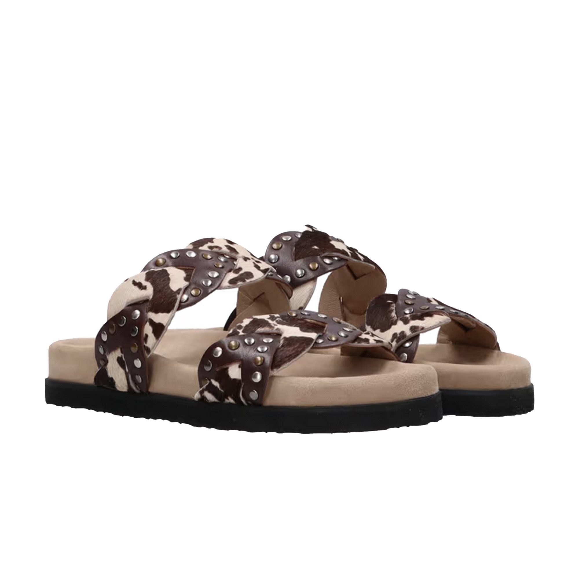 Maruti Evie Hairon Cow Riemchensandale