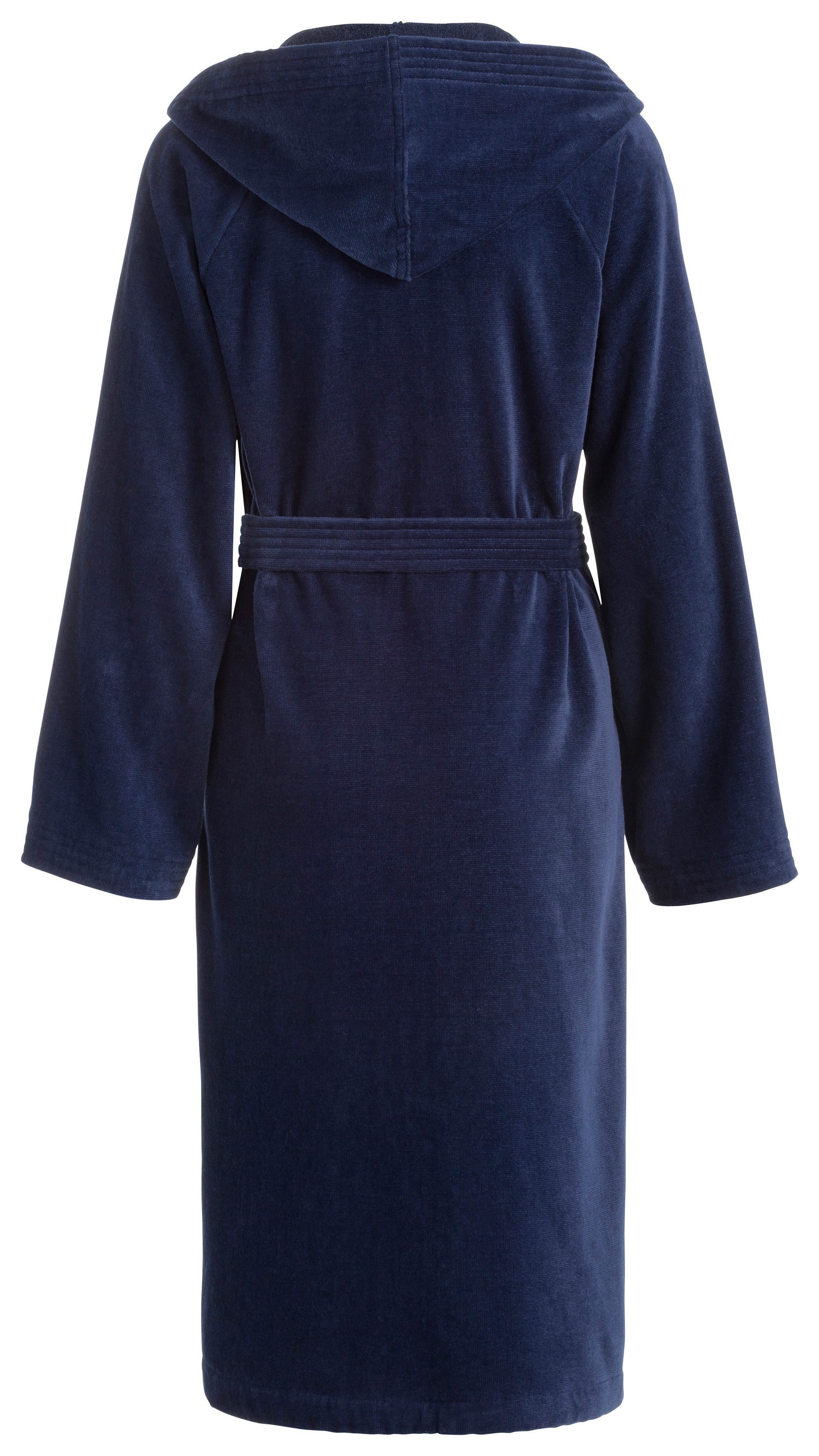 Vossen Unisex-Bademantel Texas, ideal für Sauna & Spa, Hotelbademantel, Morgenmantel, Kurzform, Webvelours, Kapuze, Gürtel, für Damen & Herren – Bild 3 von 4