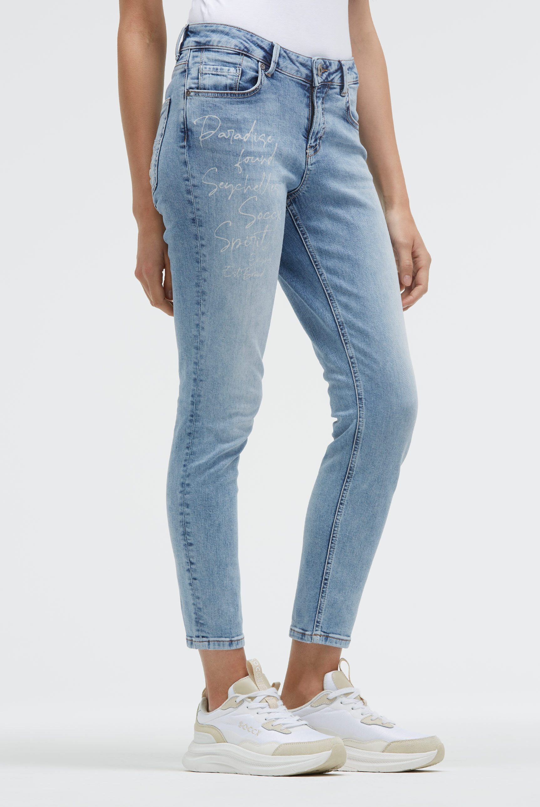 SOCCX Slim-fit-Jeans mit verkürztem Bein
